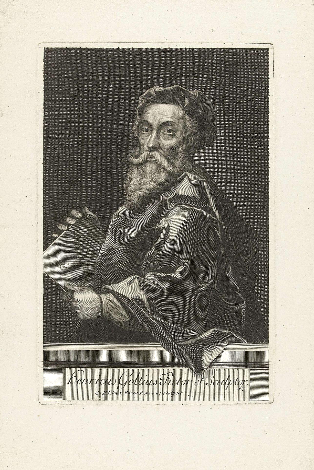 Portret van Hendrick Goltzius by Gérard Edelinck