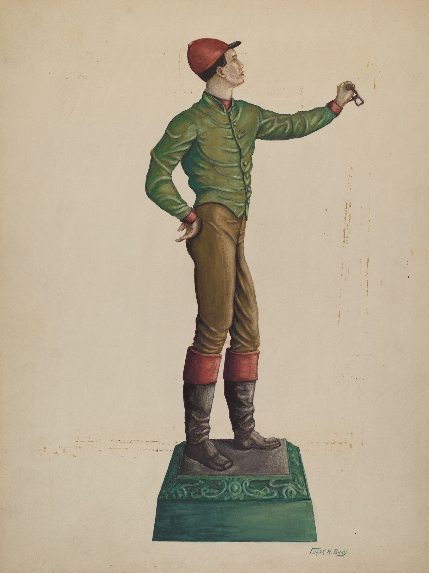 Cast Iron Jockey Hitching Post by Frank Gray