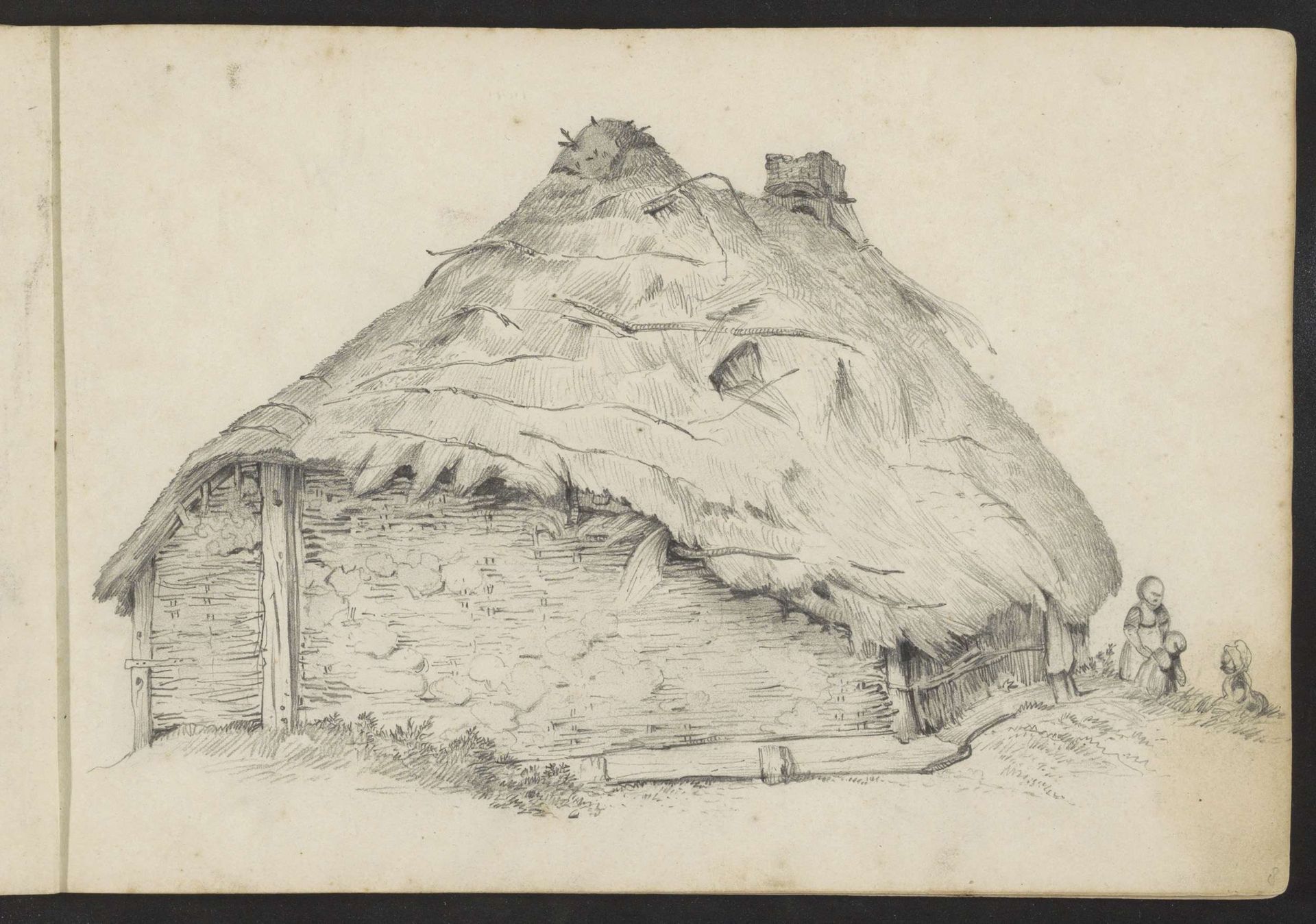 Boerenwoning met een rieten kap by Johannes Tavenraat