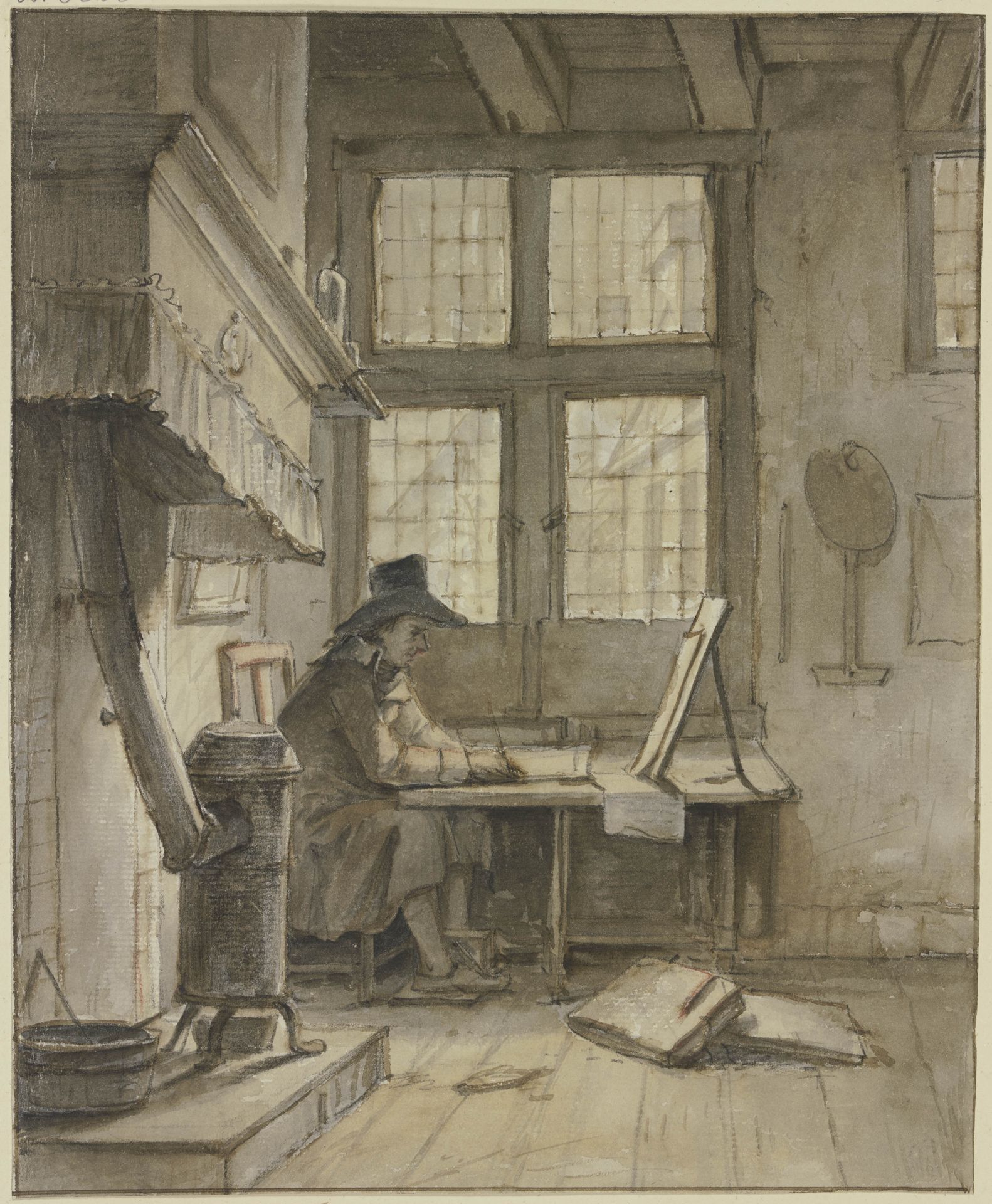 Ein Maler in seinem Atelier (Selbstbildnis) by Jan Hulswit