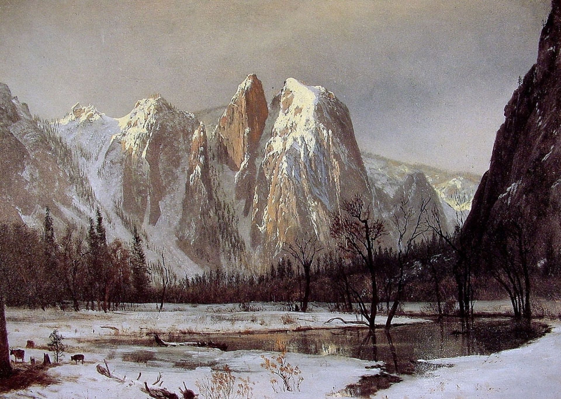 Cathedral Rock, Yosemite Valley, California by Albert Bierstadt