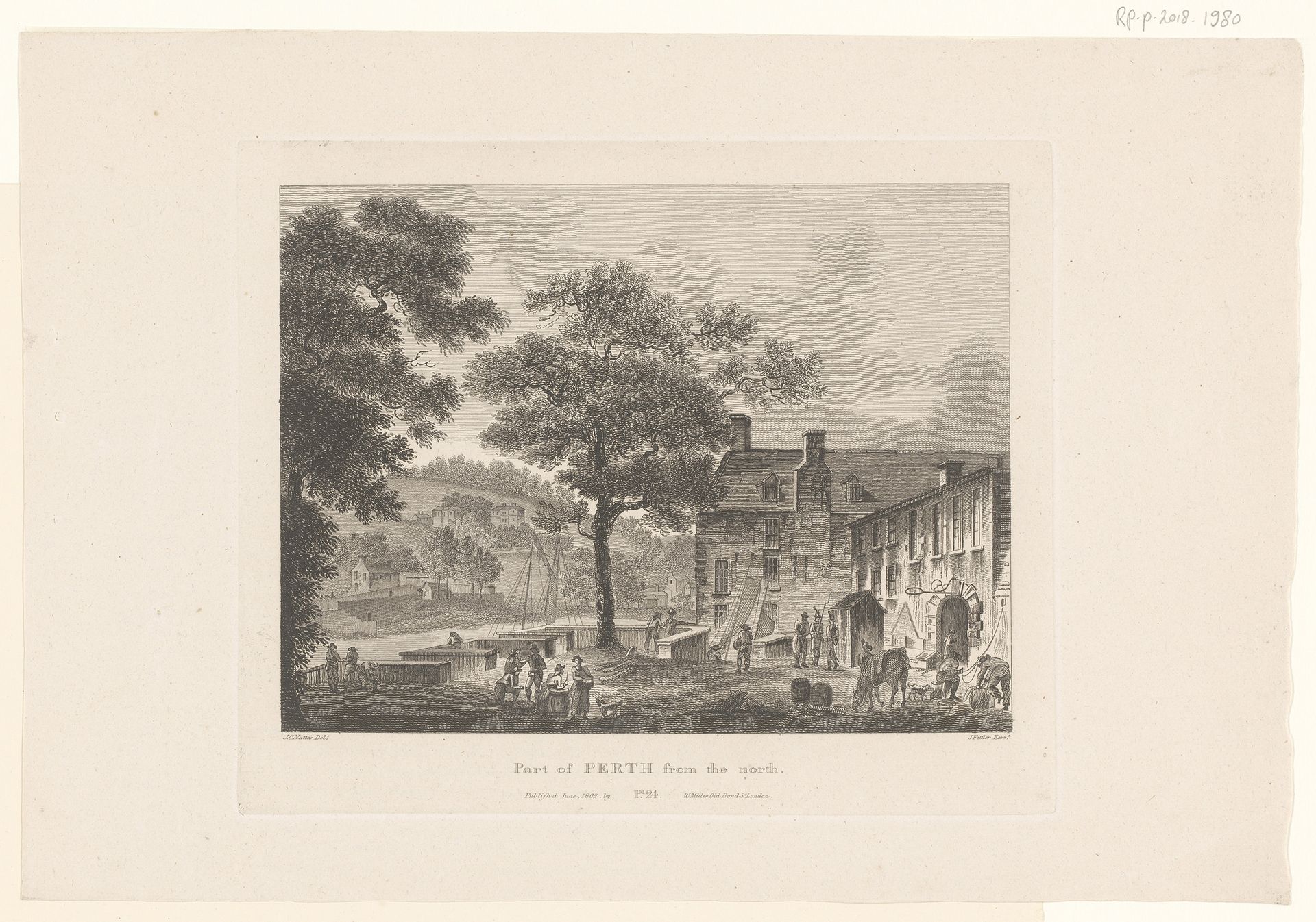 Gezicht op een deel van Perth, vanuit het noorden by James Fittler