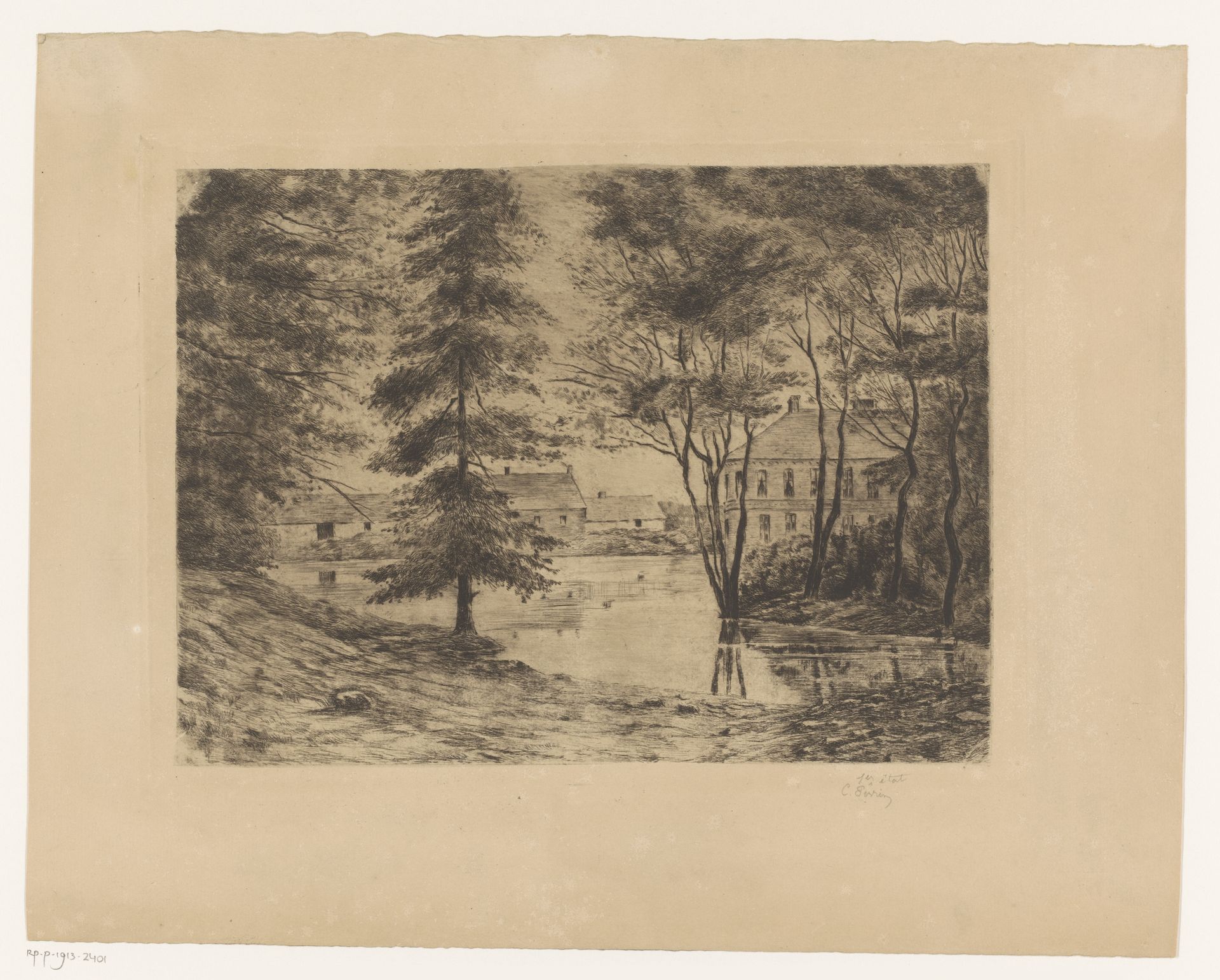 Gezicht op kasteel Ghlin by Ch. Perrin