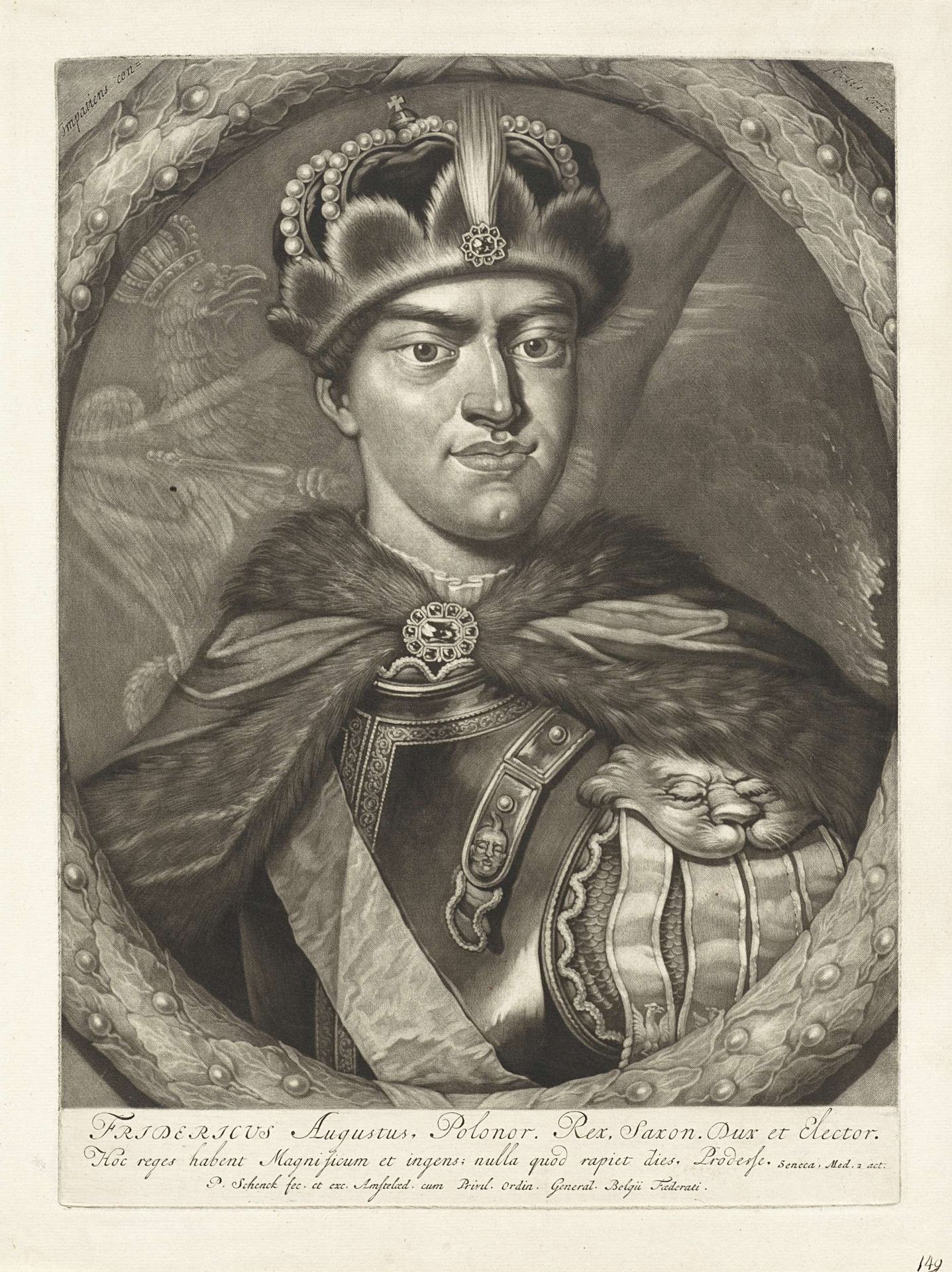 Portret van Augustus II, koning van Polen by Pieter Schenk