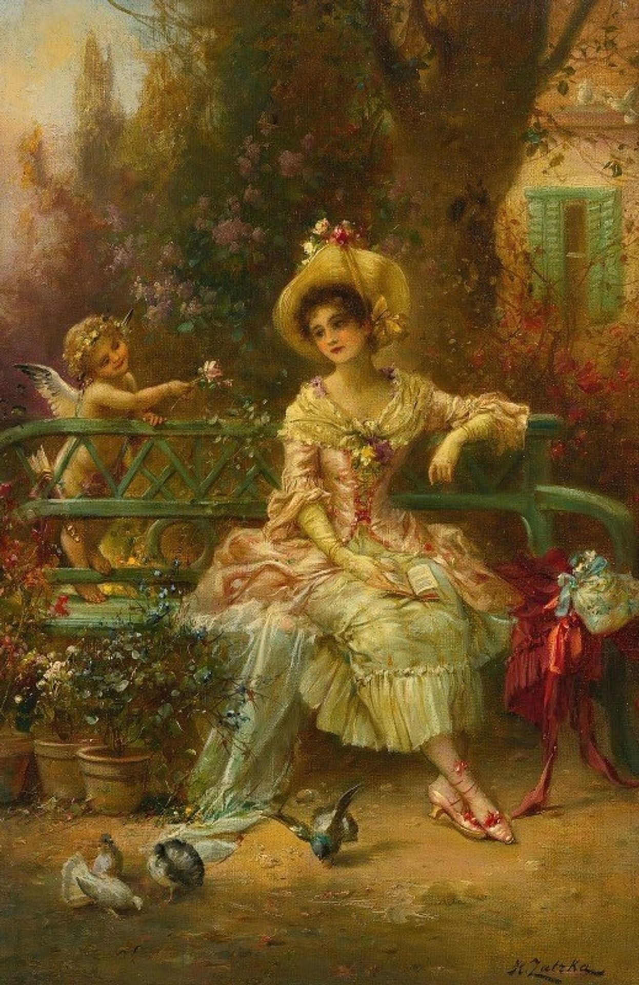 Thinking Of Him by Hans Zatzka
