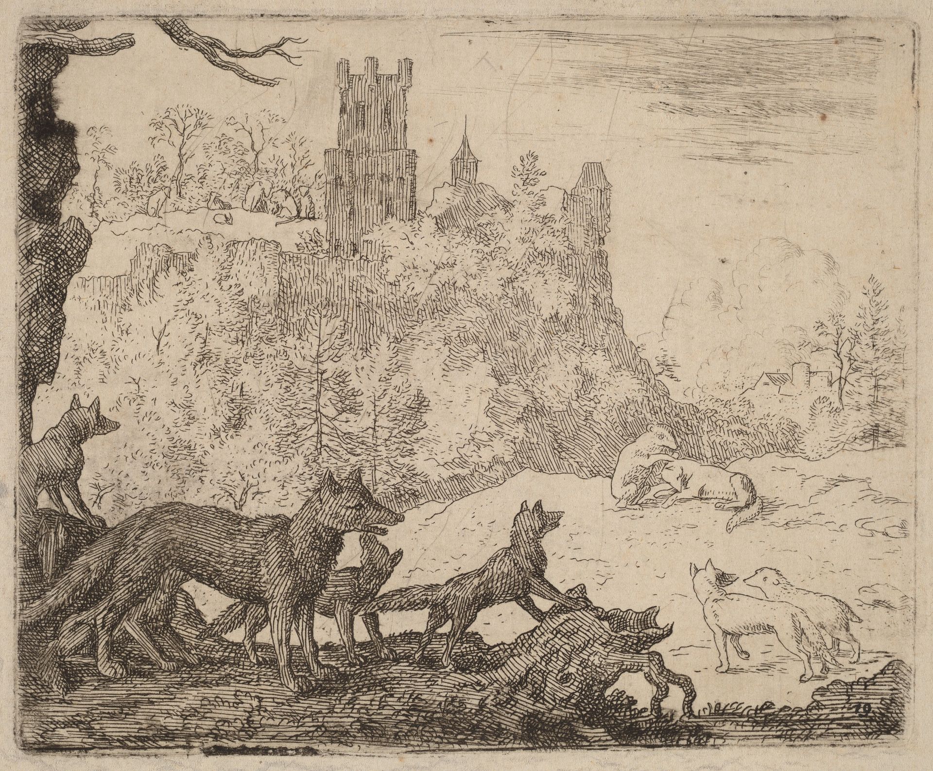 Reynard Departs with the Badger by Allart van Everdingen