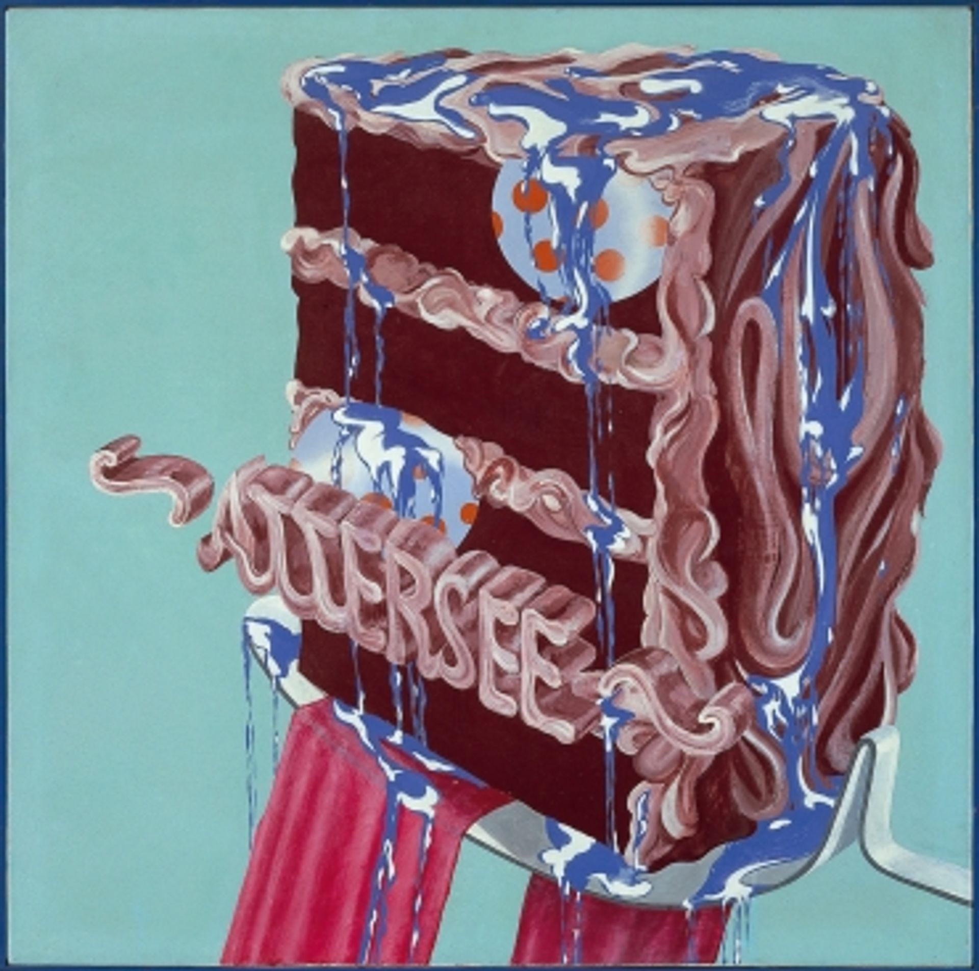 Cake With Food Balls And Food Blue by Christian Attersee