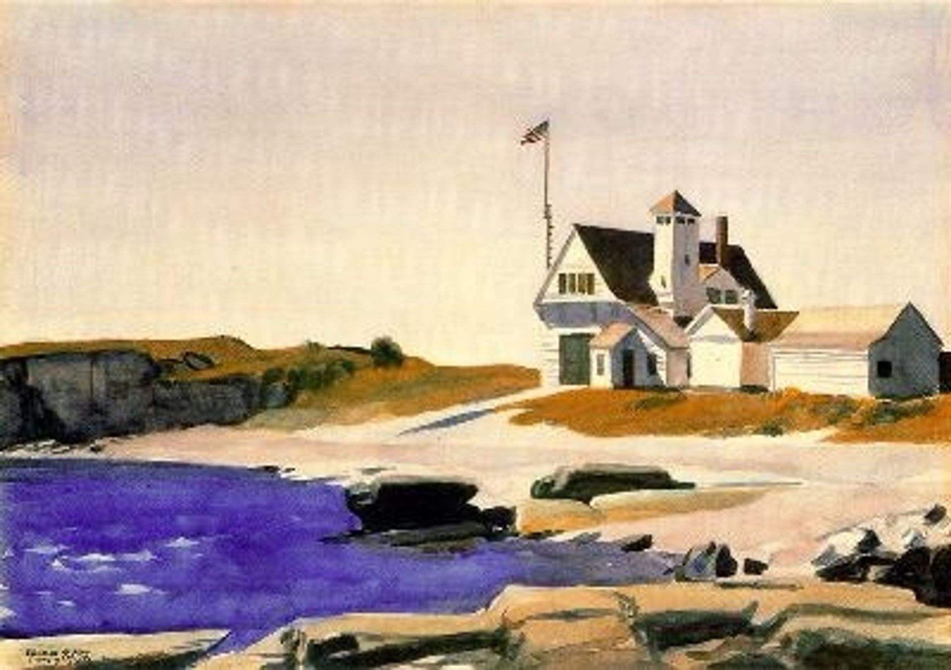 Coast Guard Station, Two Lights, Maine by Edward Hopper