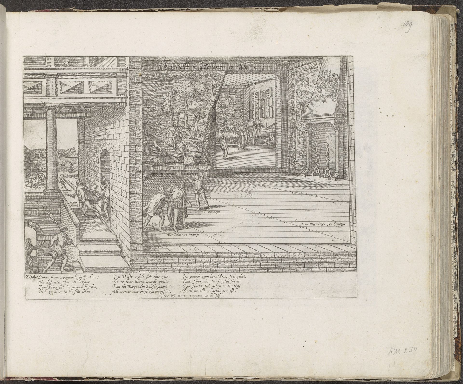Moord op Willem van Oranje, 1584 by Frans Hogenberg