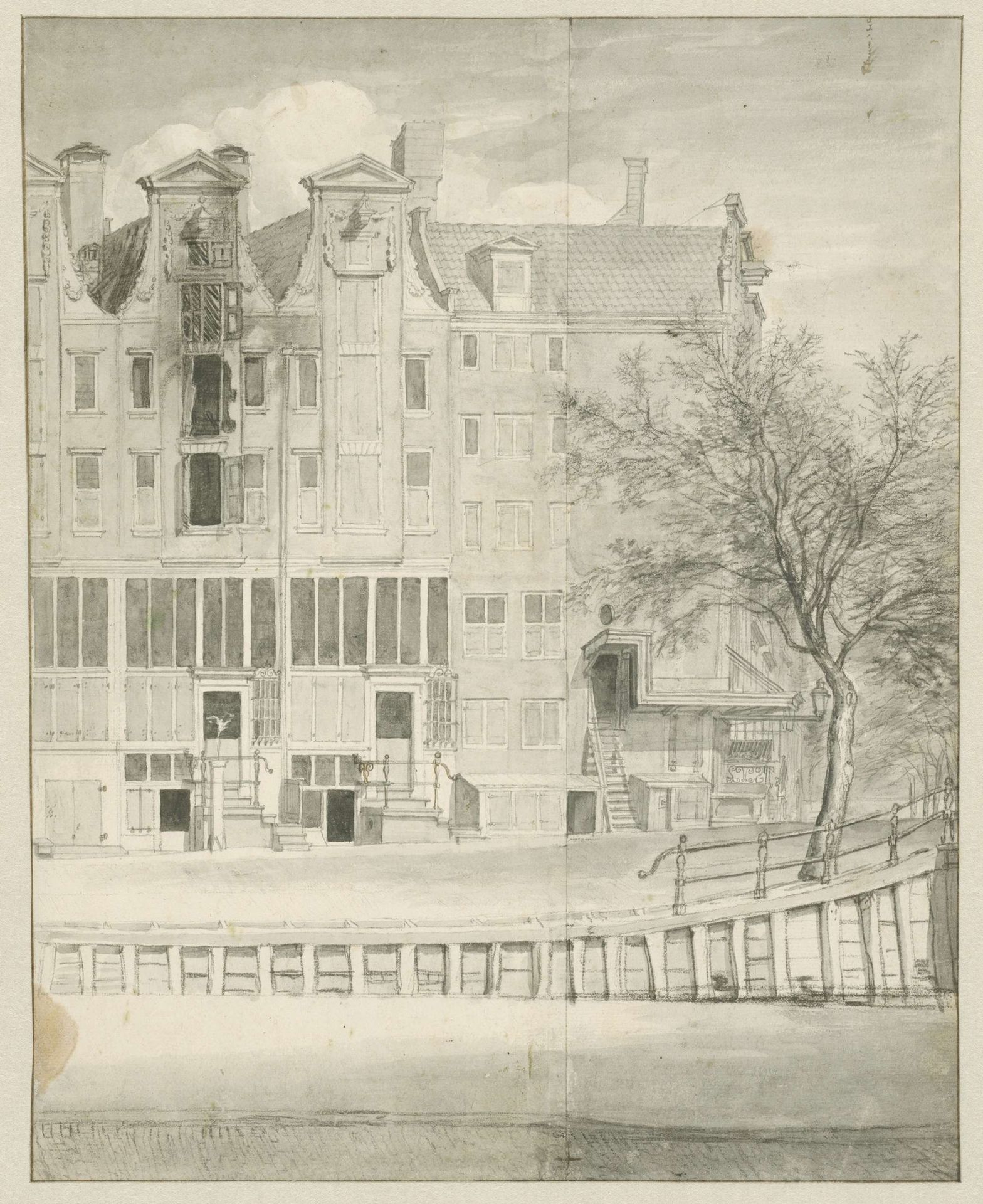 Uitgebrand huis op de Leidsegracht, 1684 by Jan van der Heyden