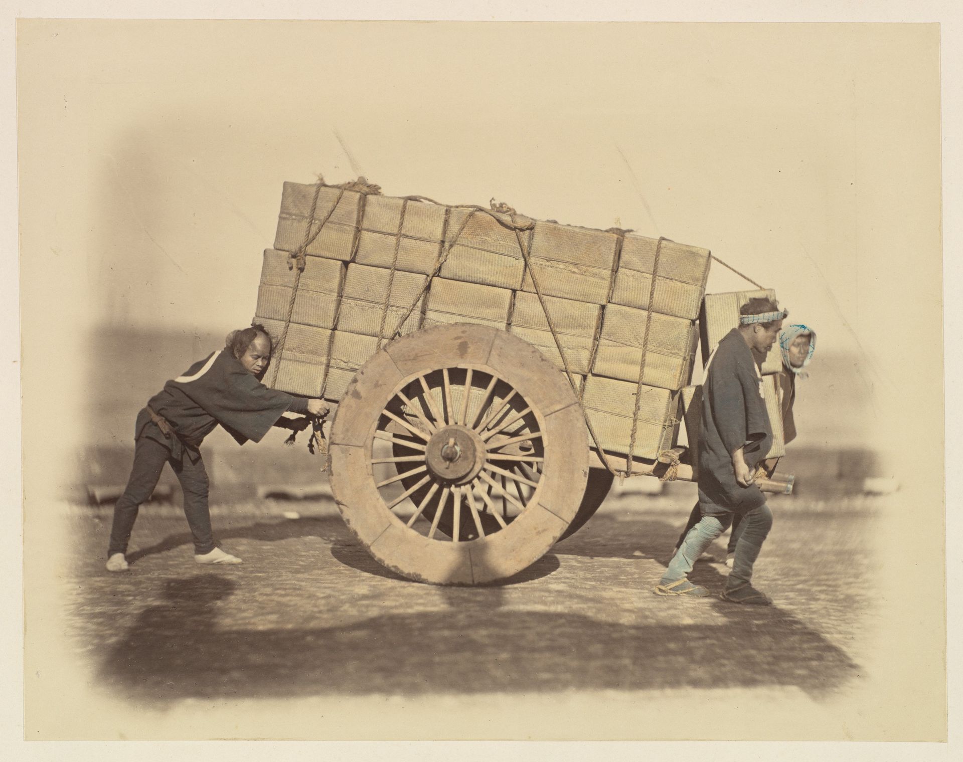 "Shariki," or Cart-Pushing Coolies by Felice Beato