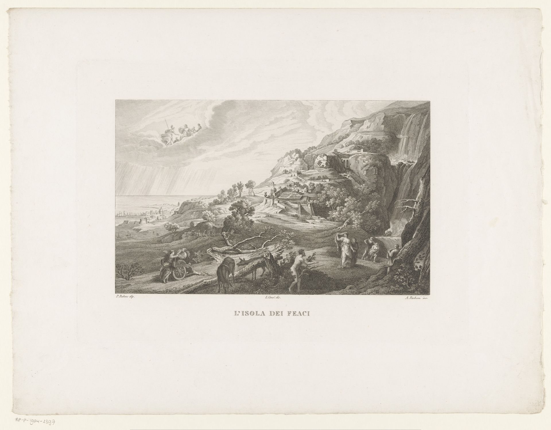 Odysseus op het eiland van de Feniciërs by Achille Parboni