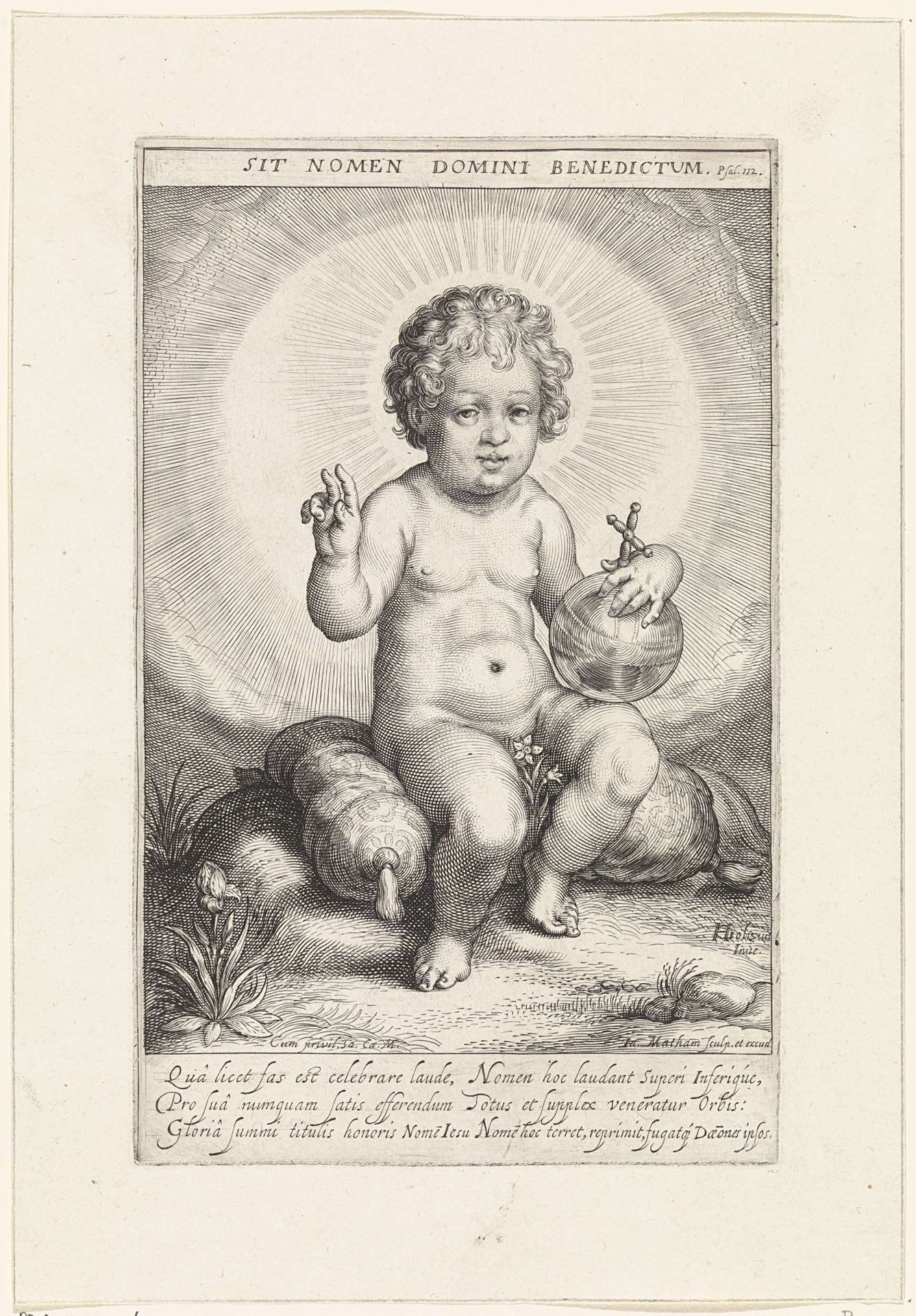 Christuskind als Salvator Mundi by Jacob Matham