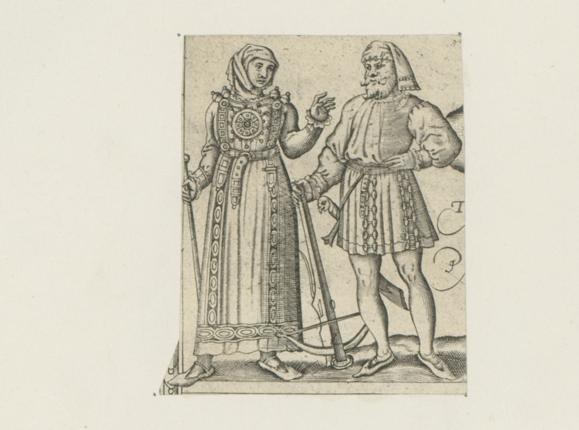 Man en vrouw in Friese klederdracht by Anonymous