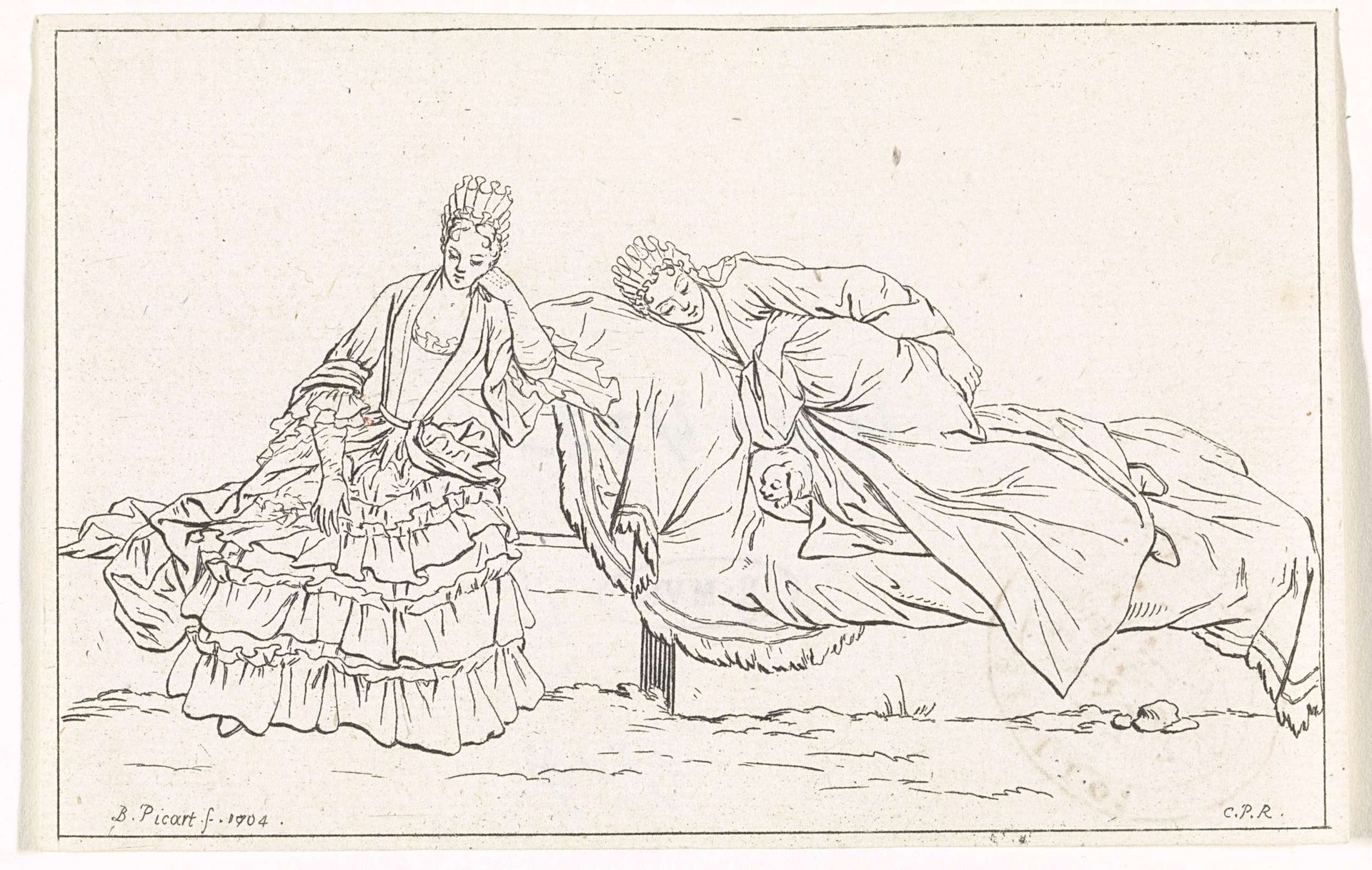 Manier waarop vrouwen rusten by Bernard Picart