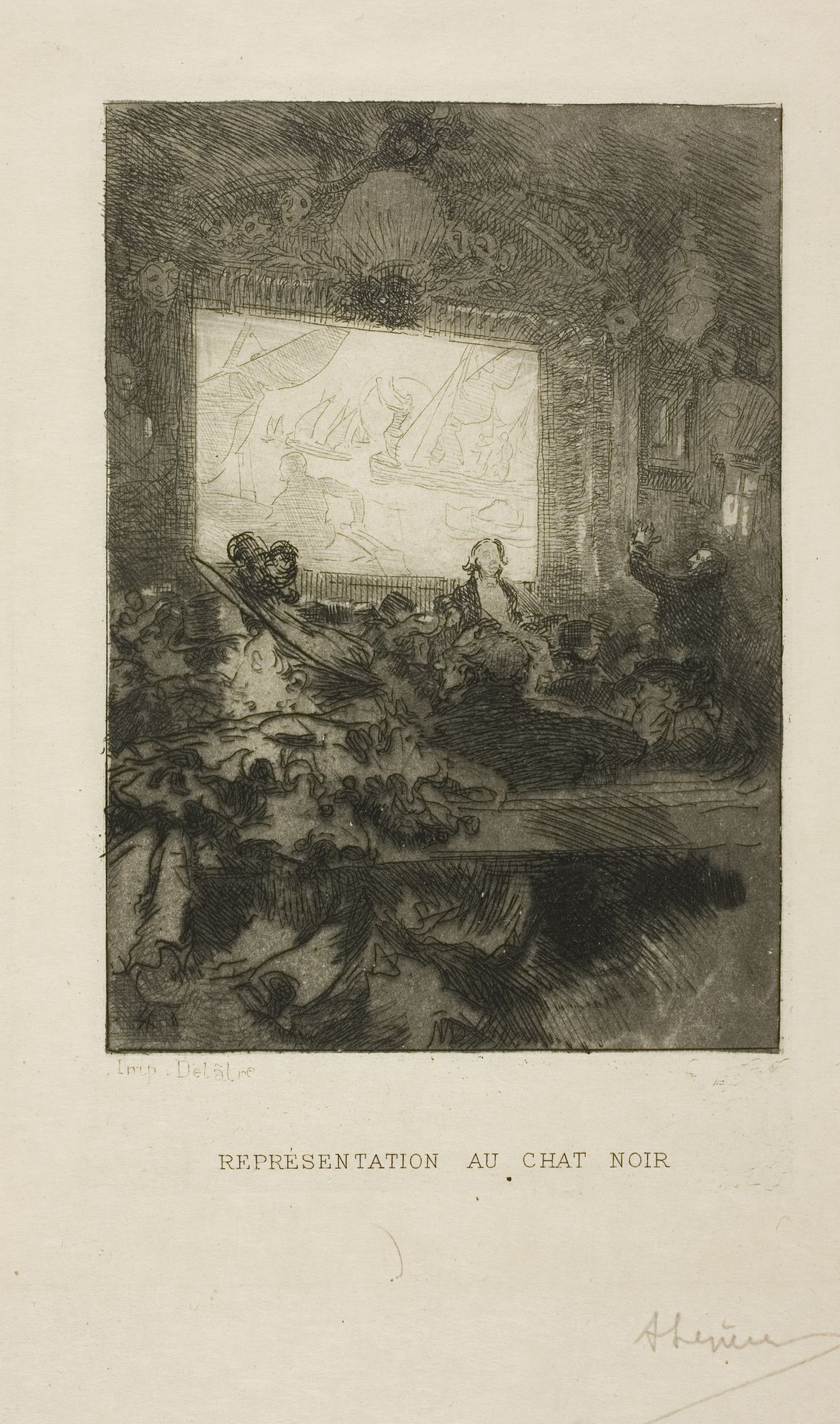 At the Chat Noir by Auguste-Louis Lepère