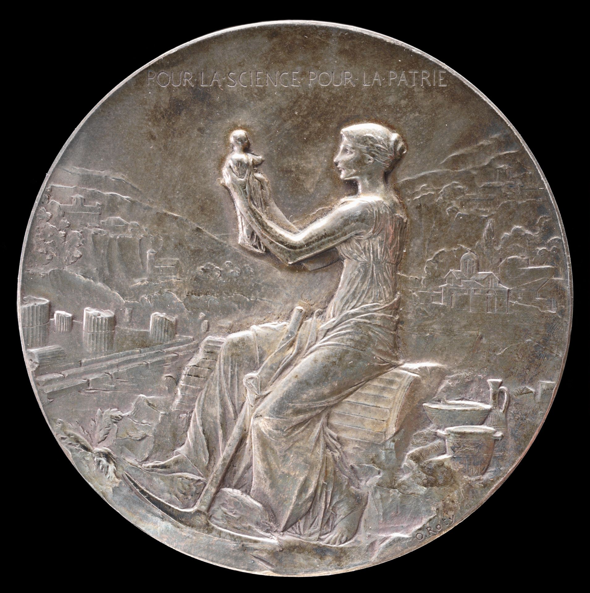 Medal for the Fiftieth Anniversary of the École française d'Athènes [obverse] by Louis-Oscar Roty