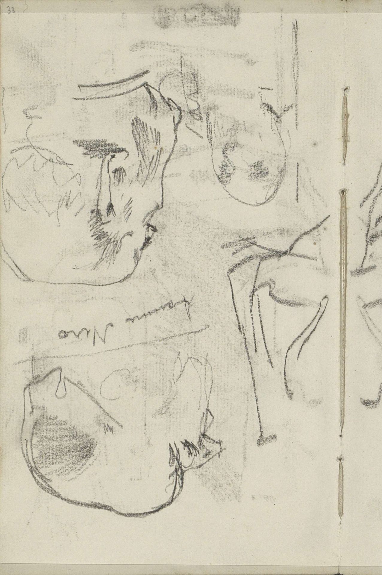 Drie studies van het hoofd van een oude man by George Hendrik Breitner