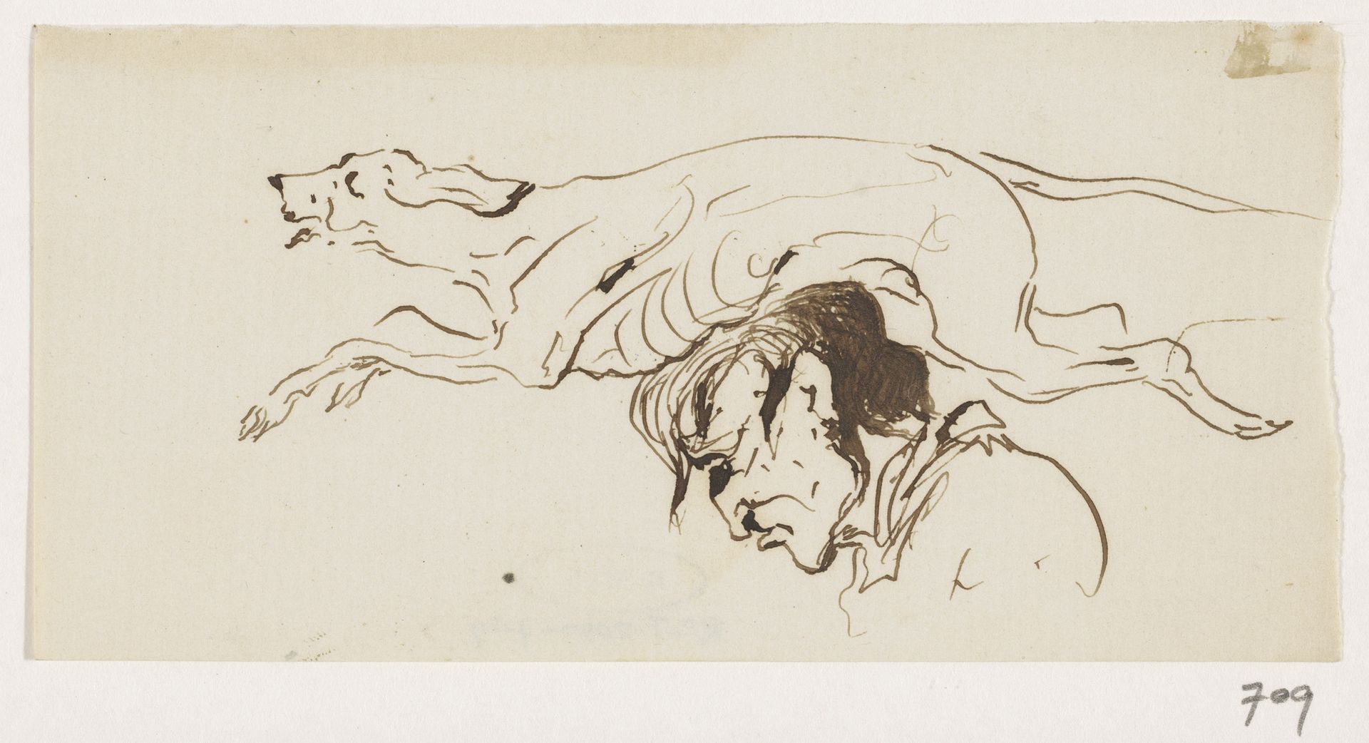 Jachthond en kop by Johannes Tavenraat