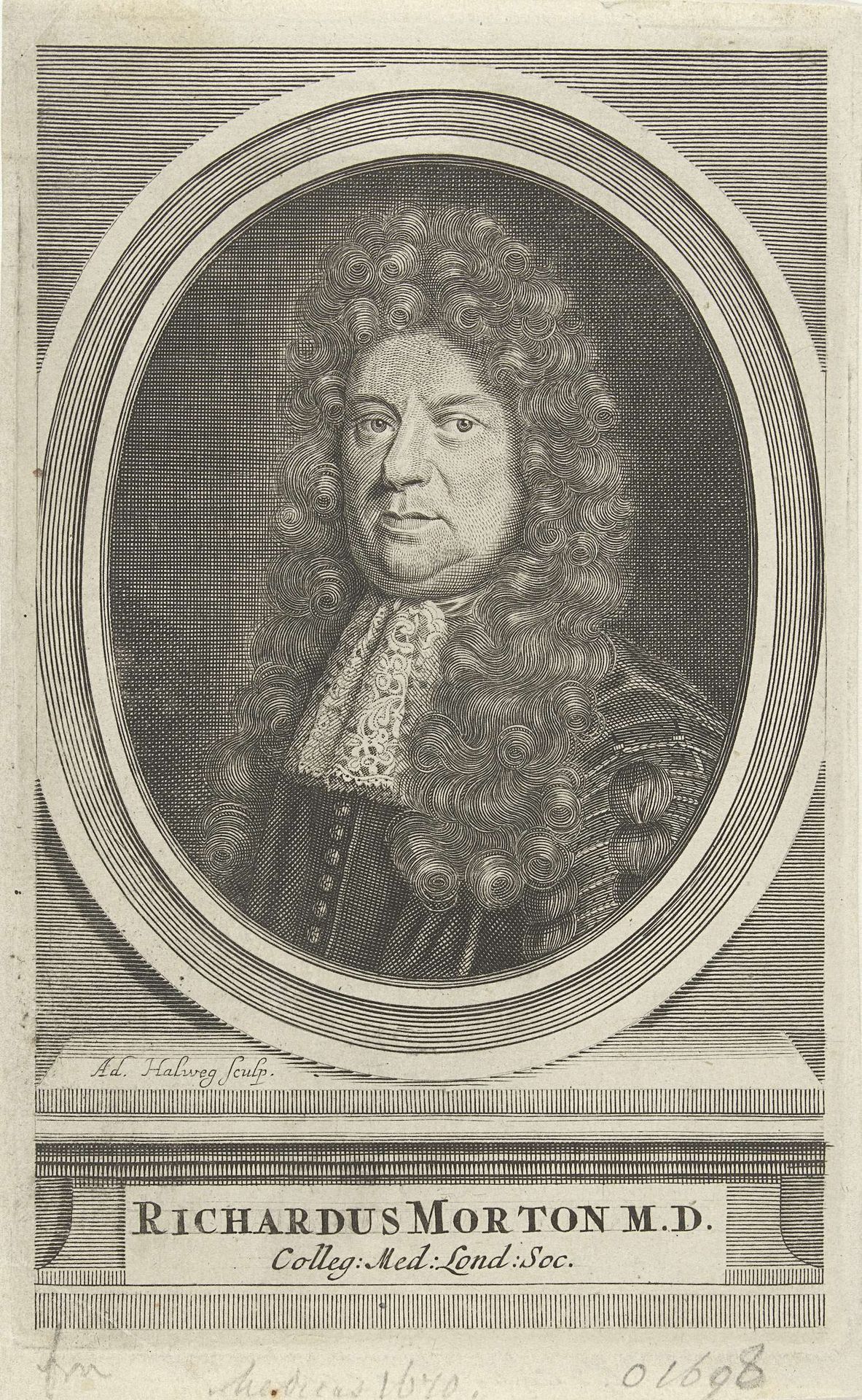 Portret van Richard Morton by Adriaen Haelwegh