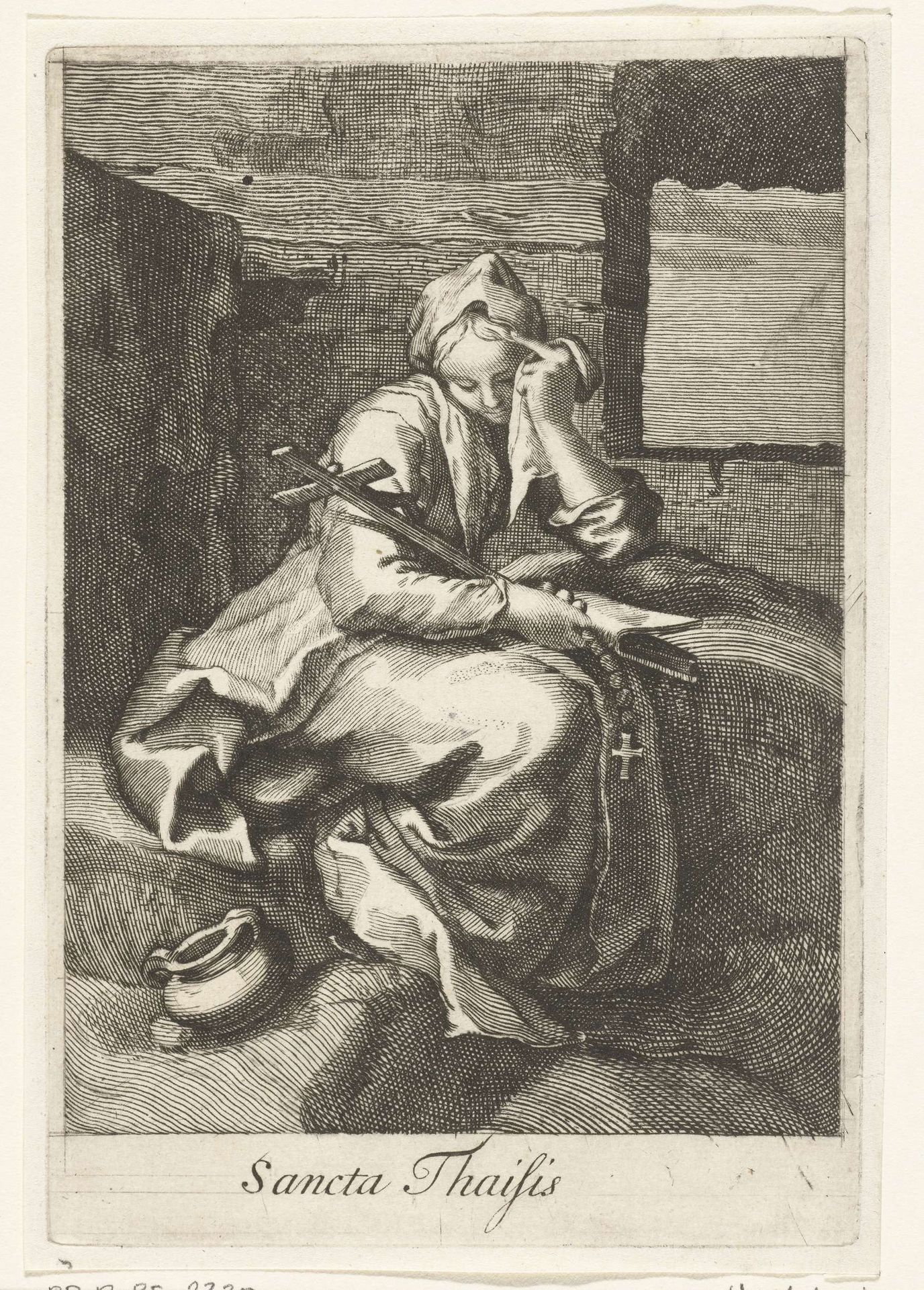 Heilige Thaïs van Alexandrië als kluizenares by Anonymous