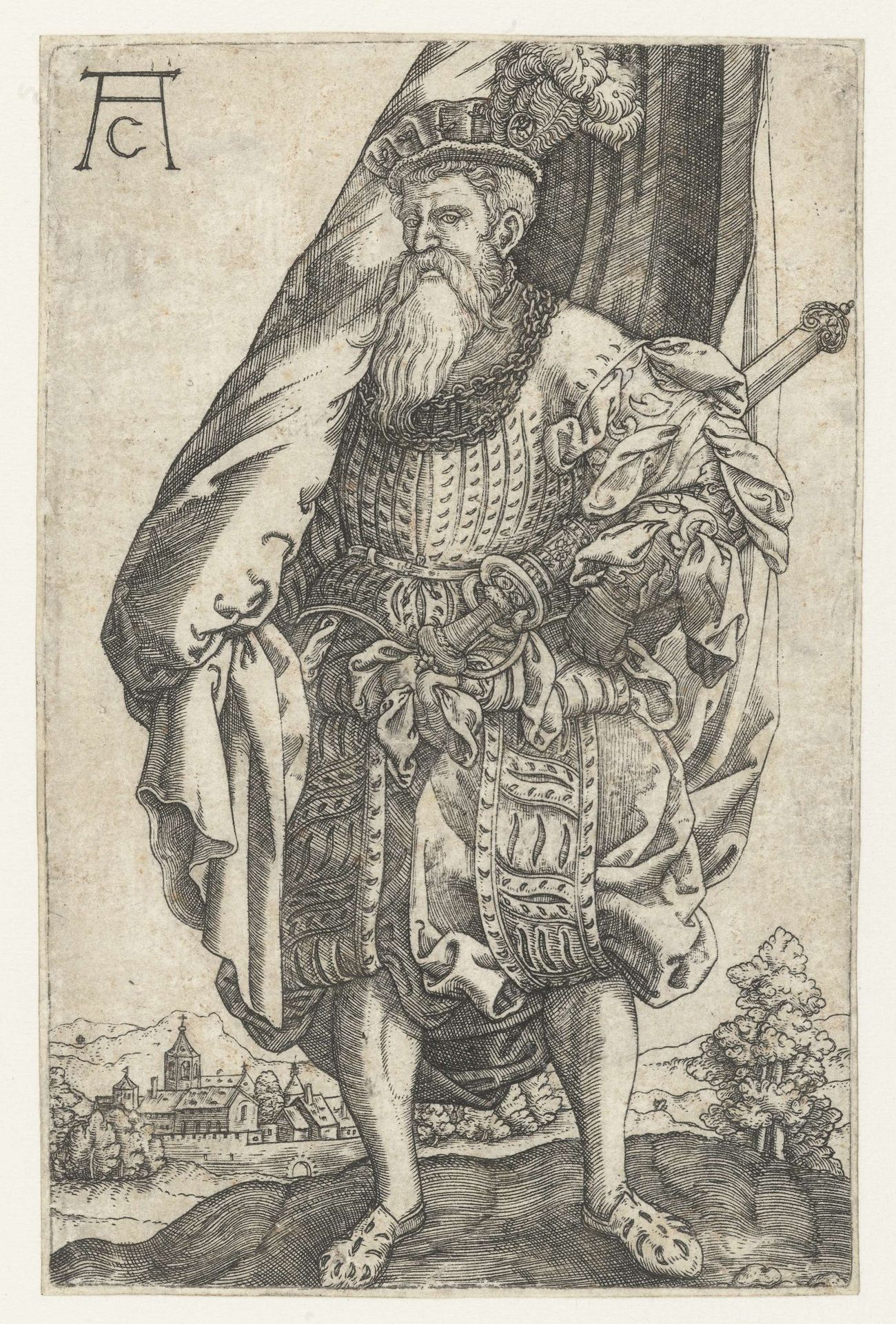 Standaarddrager by Monogrammist AC (16e eeuw)