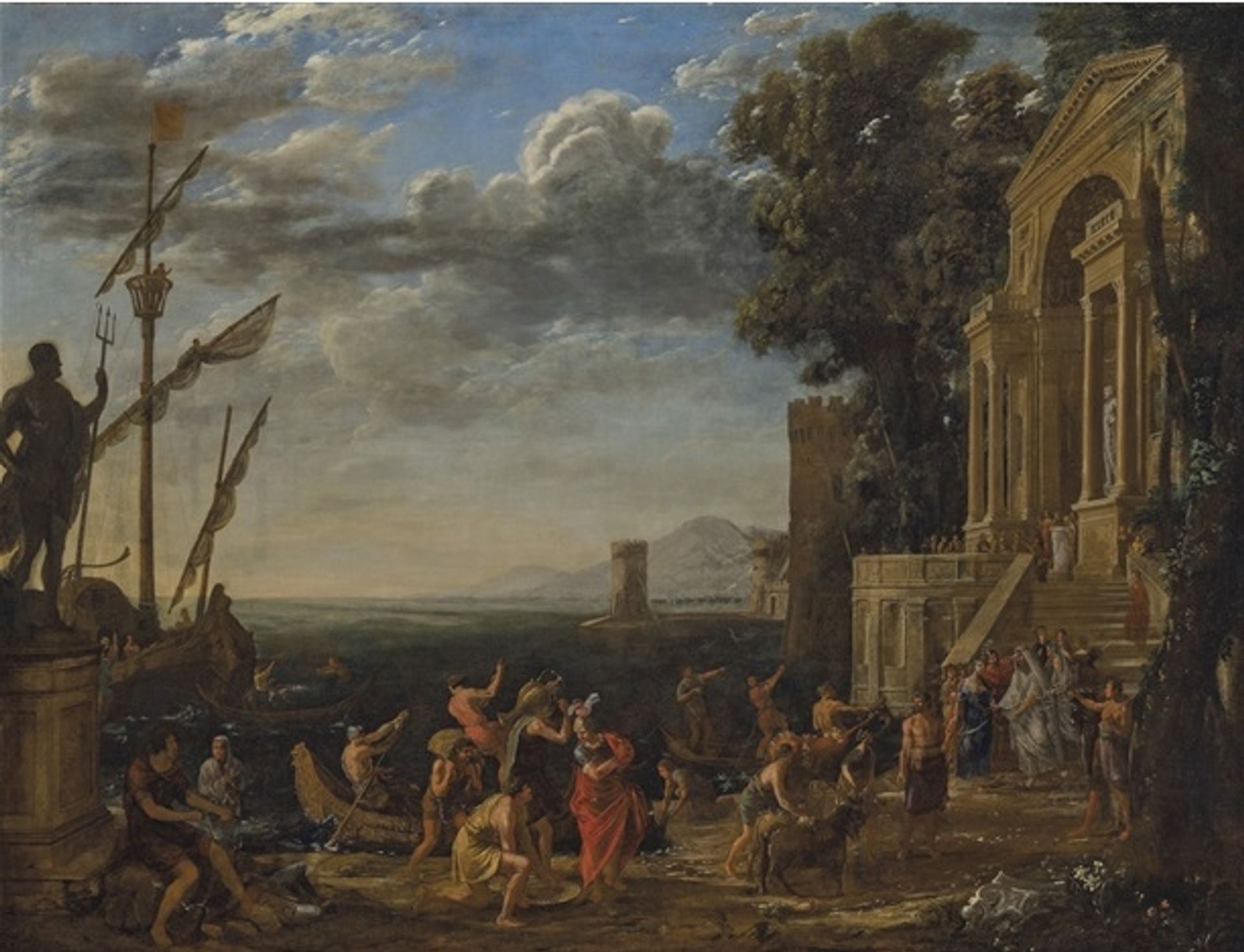 A seaport with Ulysses returning Chryseis of Troy to her father Chryses by Claude Lorrain
