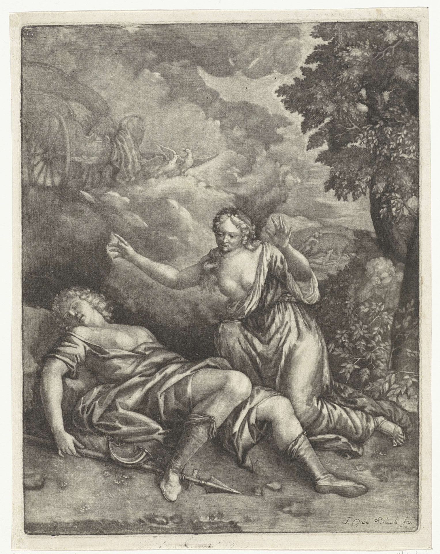 Venus and Adonis by Jeremias van Schaak