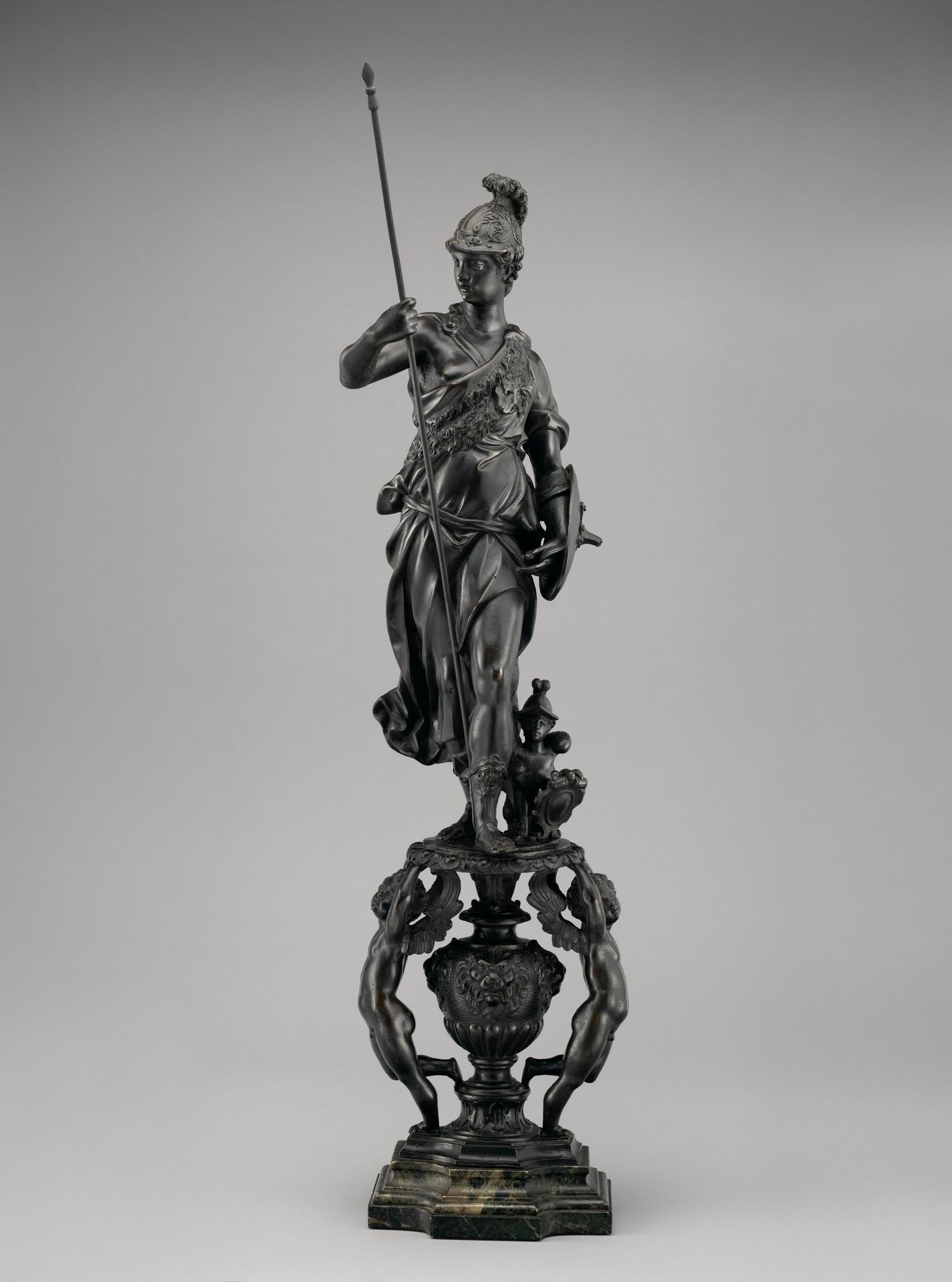 Andiron with figure of Minerva (allegory of War) (one of a pair) by Girolamo Campagna