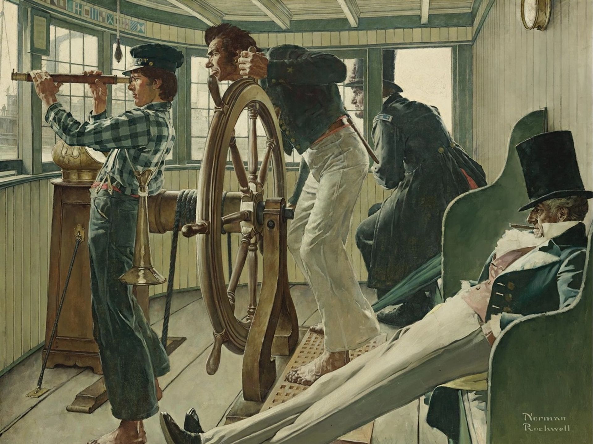 River Pilot by Norman Rockwell