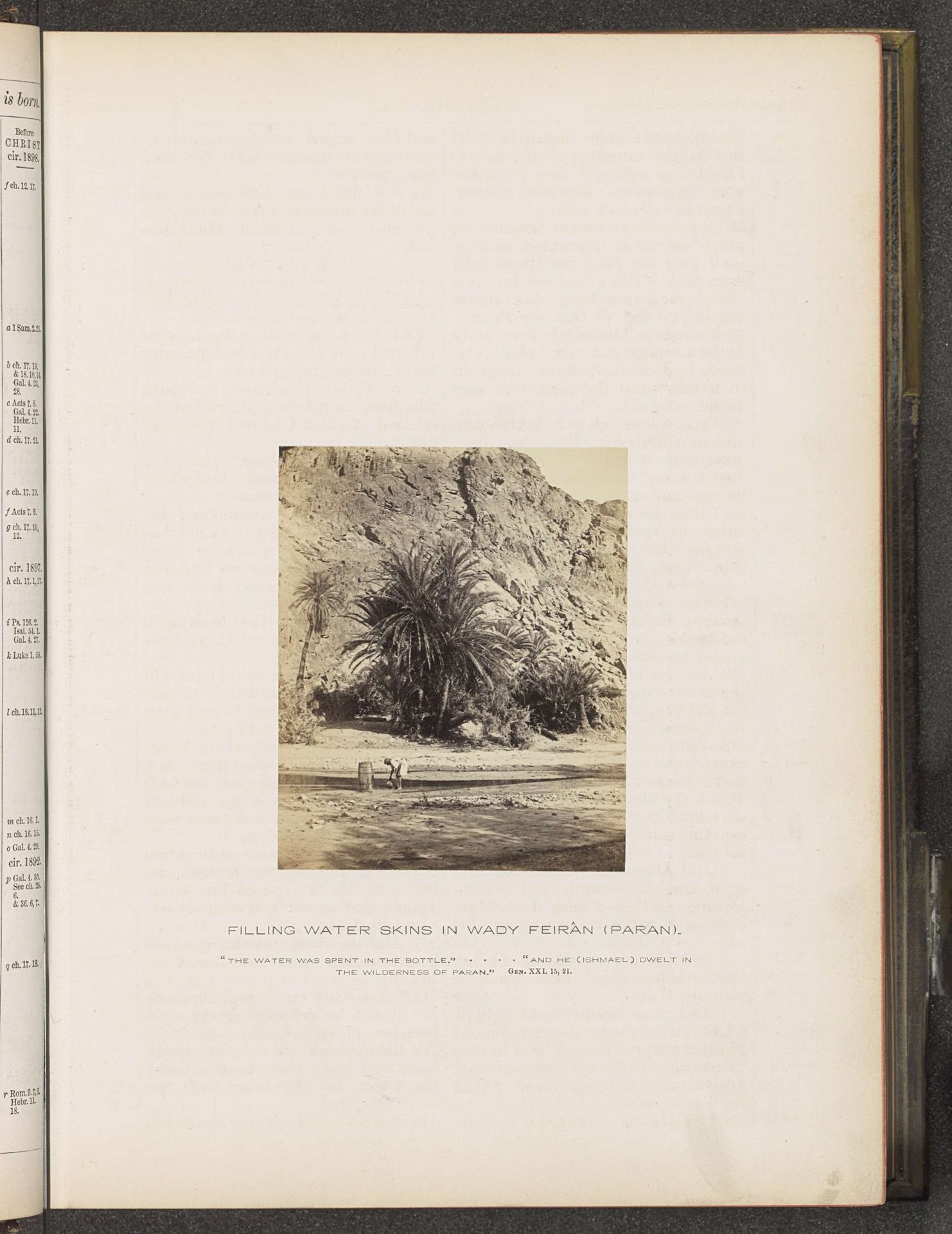 Persoon vult een waterton in Wadi Feiran by Francis Frith
