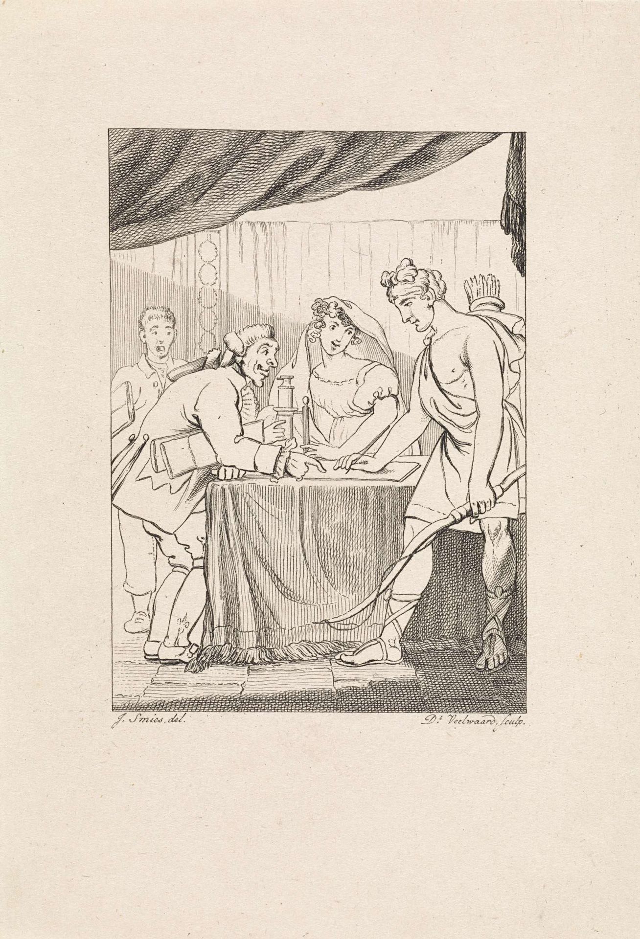 Huwelijk tussen Apollo en een jonge dame by Daniël (I) Veelwaard