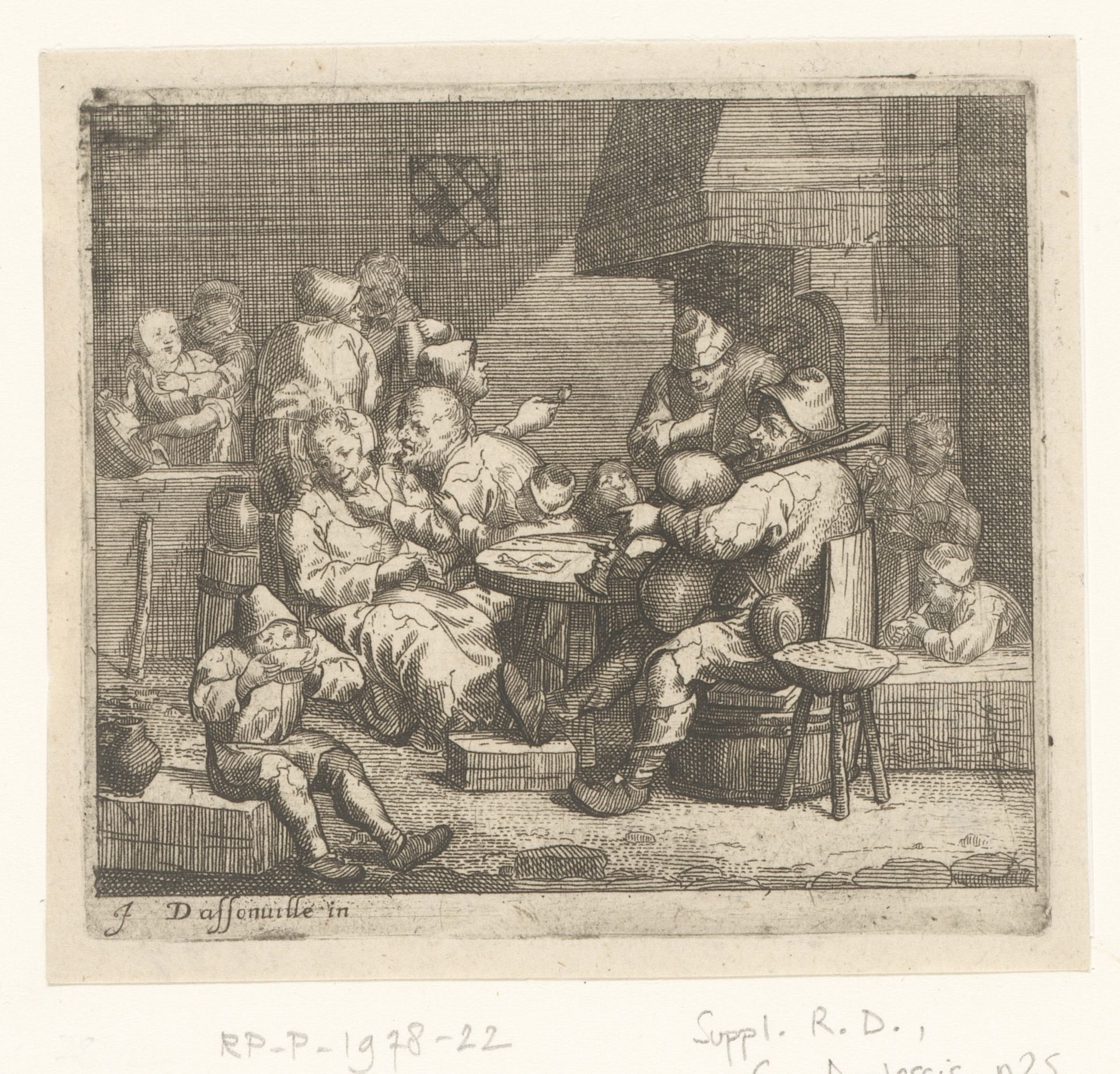 Scène in een herberg by Jacques Dassonville