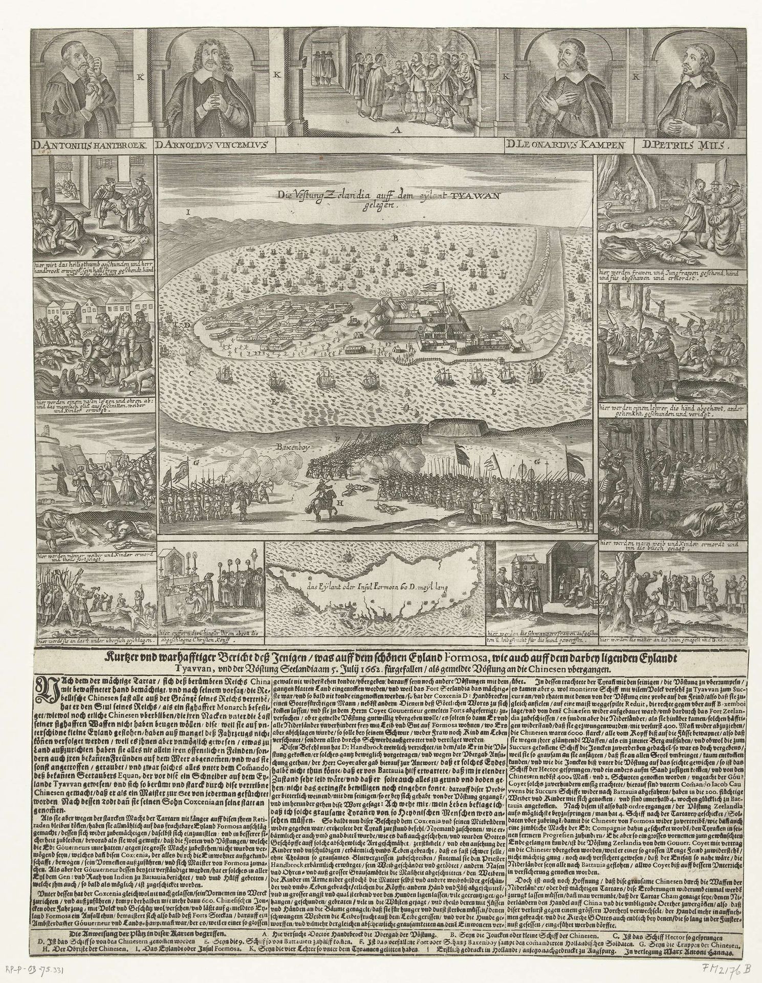 Verovering van Fort Zeelandia op Formosa door de Chinezen en de marteling en moord op de gereformeerde predikanten, 1661 by Anonymous