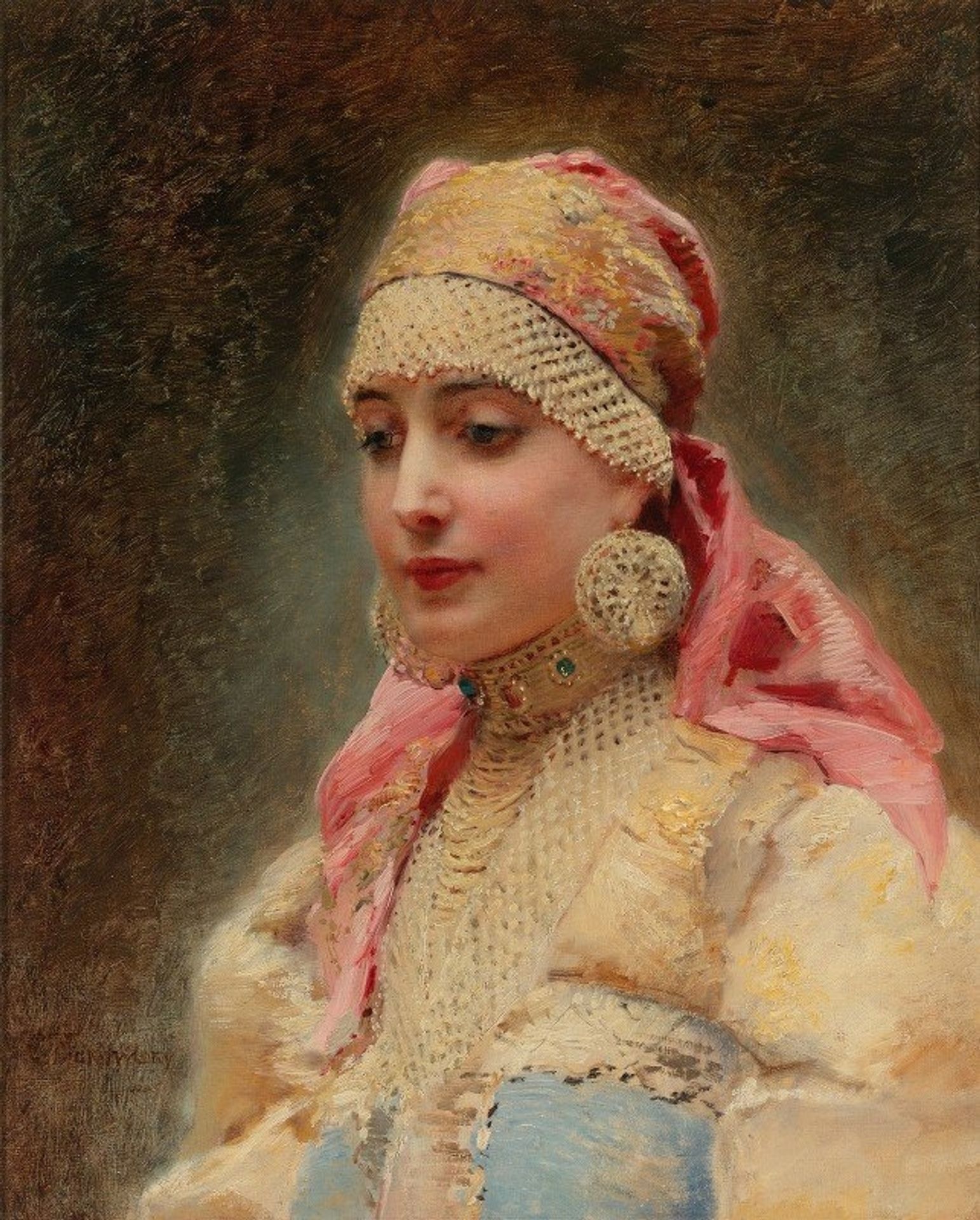 Portrait Of A Boyarina by Konstantin Egorovich Makovsky