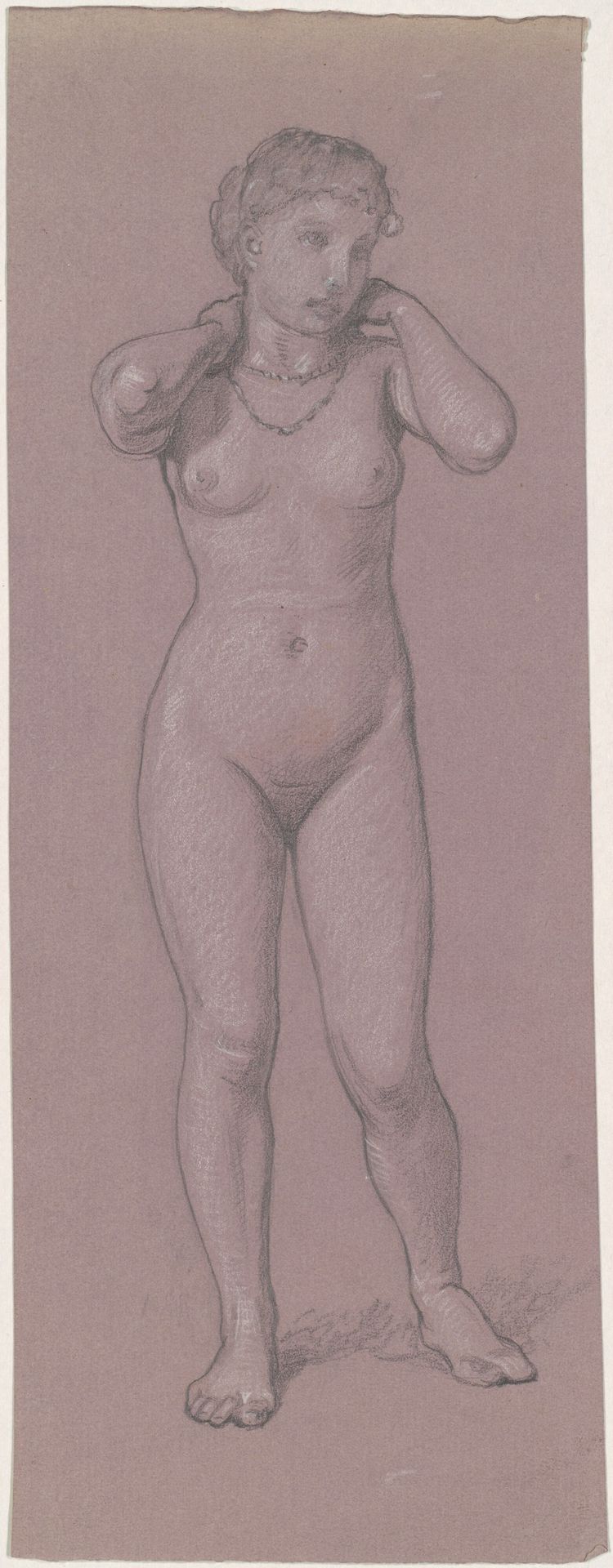 Female Nude with Necklace by Elihu Vedder