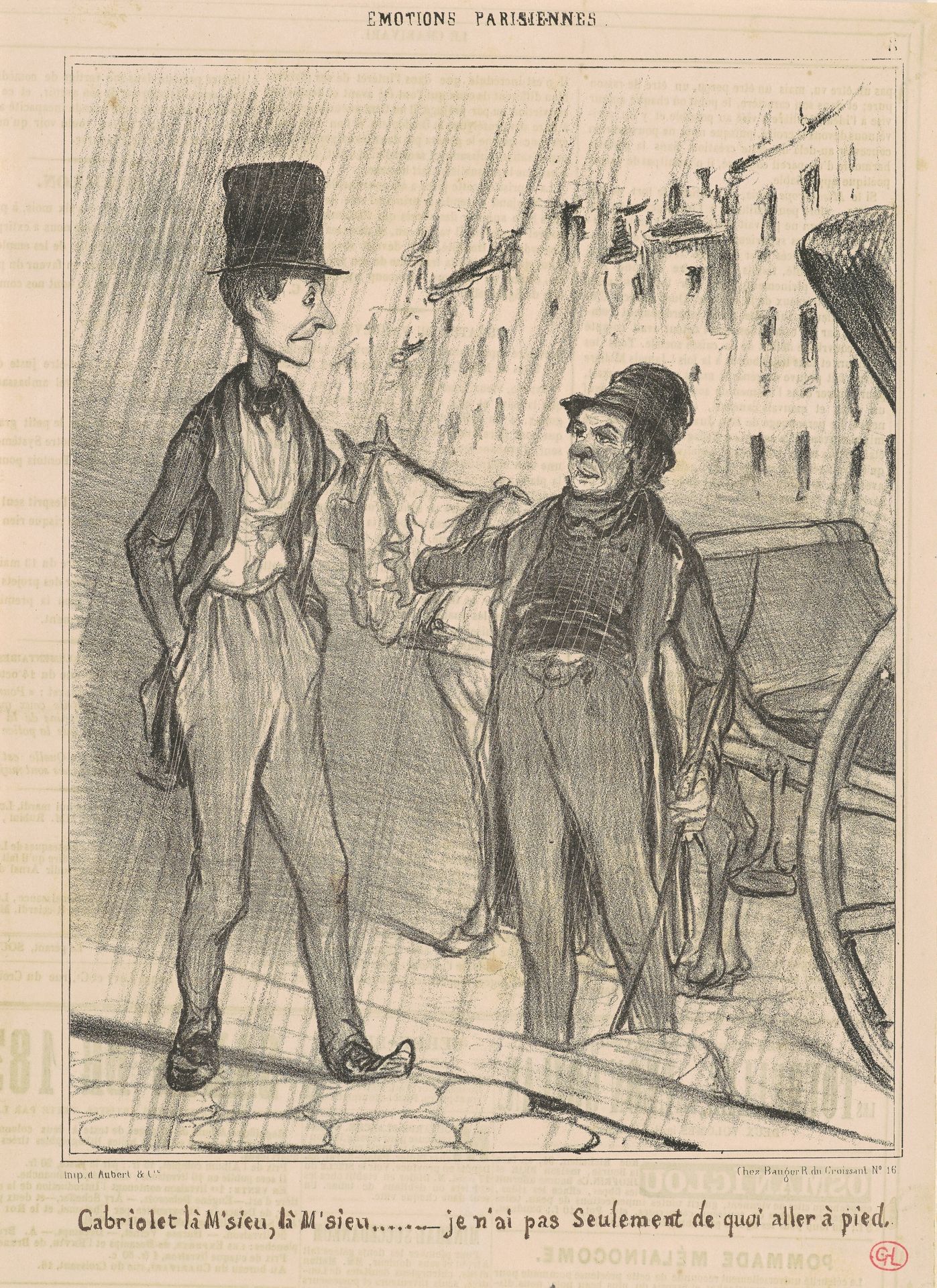 Cabriolet là M'sieu,  là M'sieu... by Honoré Daumier