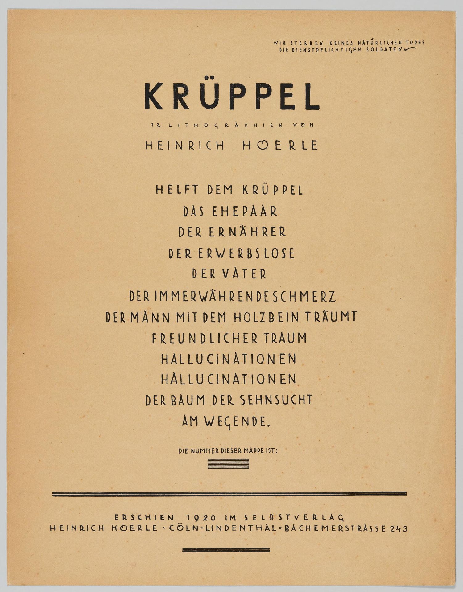 Title page by Heinrich Hoerle