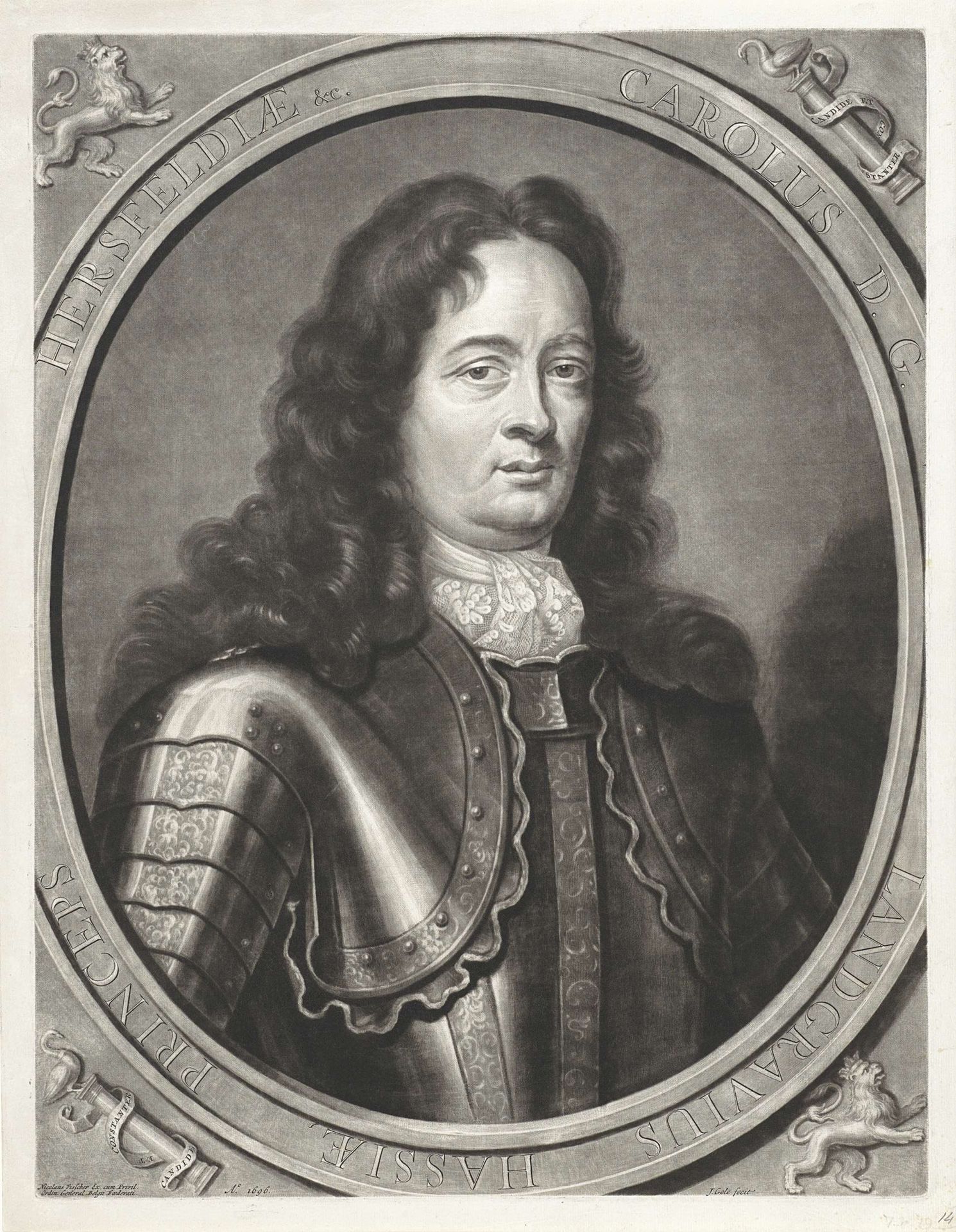 Portret van Karel I, landgraaf van Hessen-Kassel by Jacob Gole