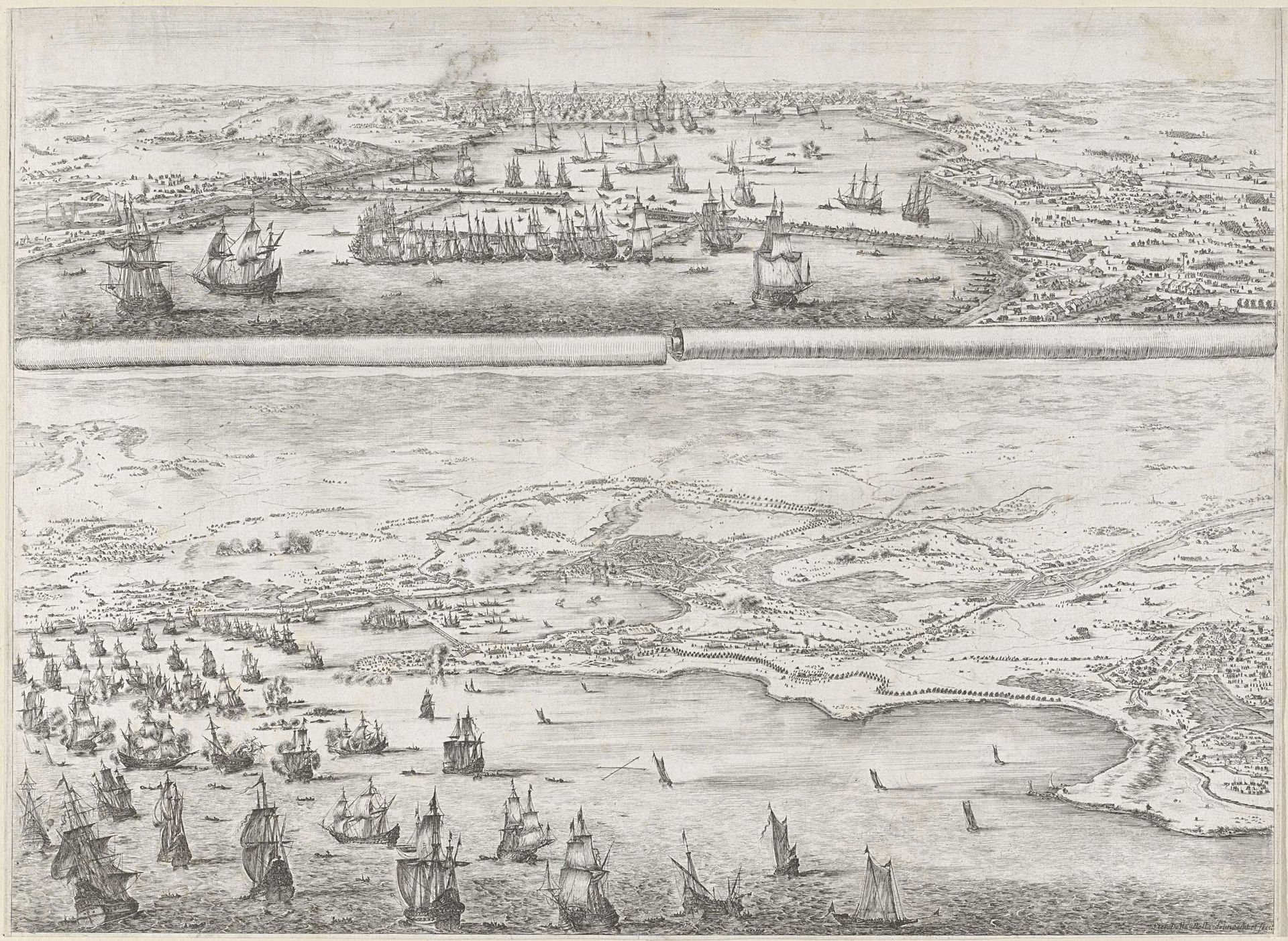 Beleg van la Rochelle, 1628 by Stefano della Bella