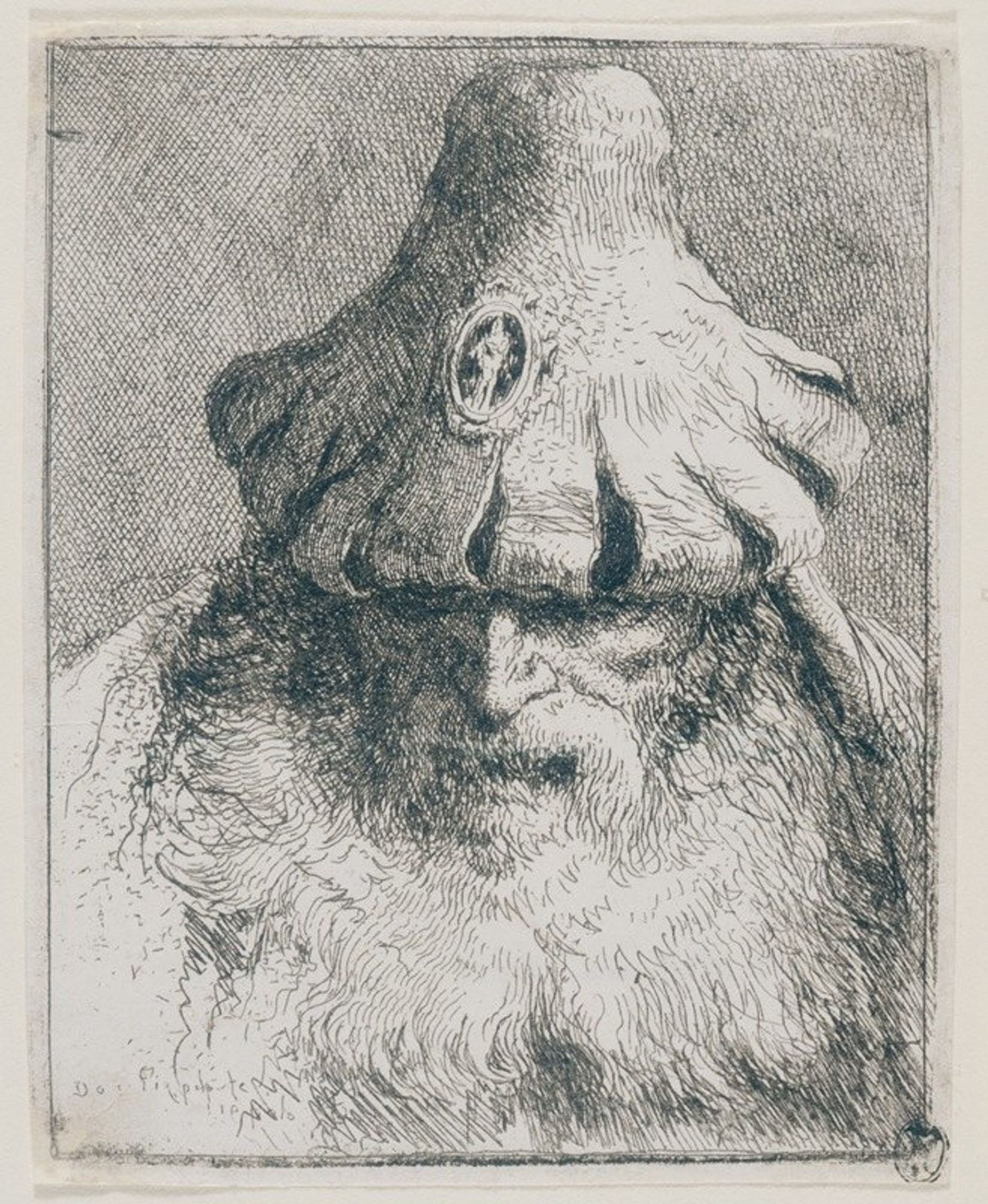 Old Man with Conical Hat by Giovanni Domenico Tiepolo