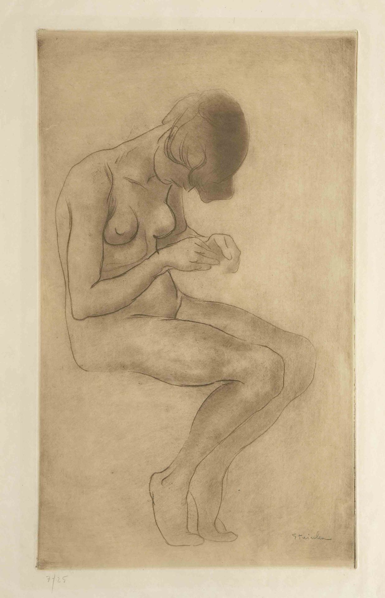 Woman doing nails by Théophile Alexandre Steinlen