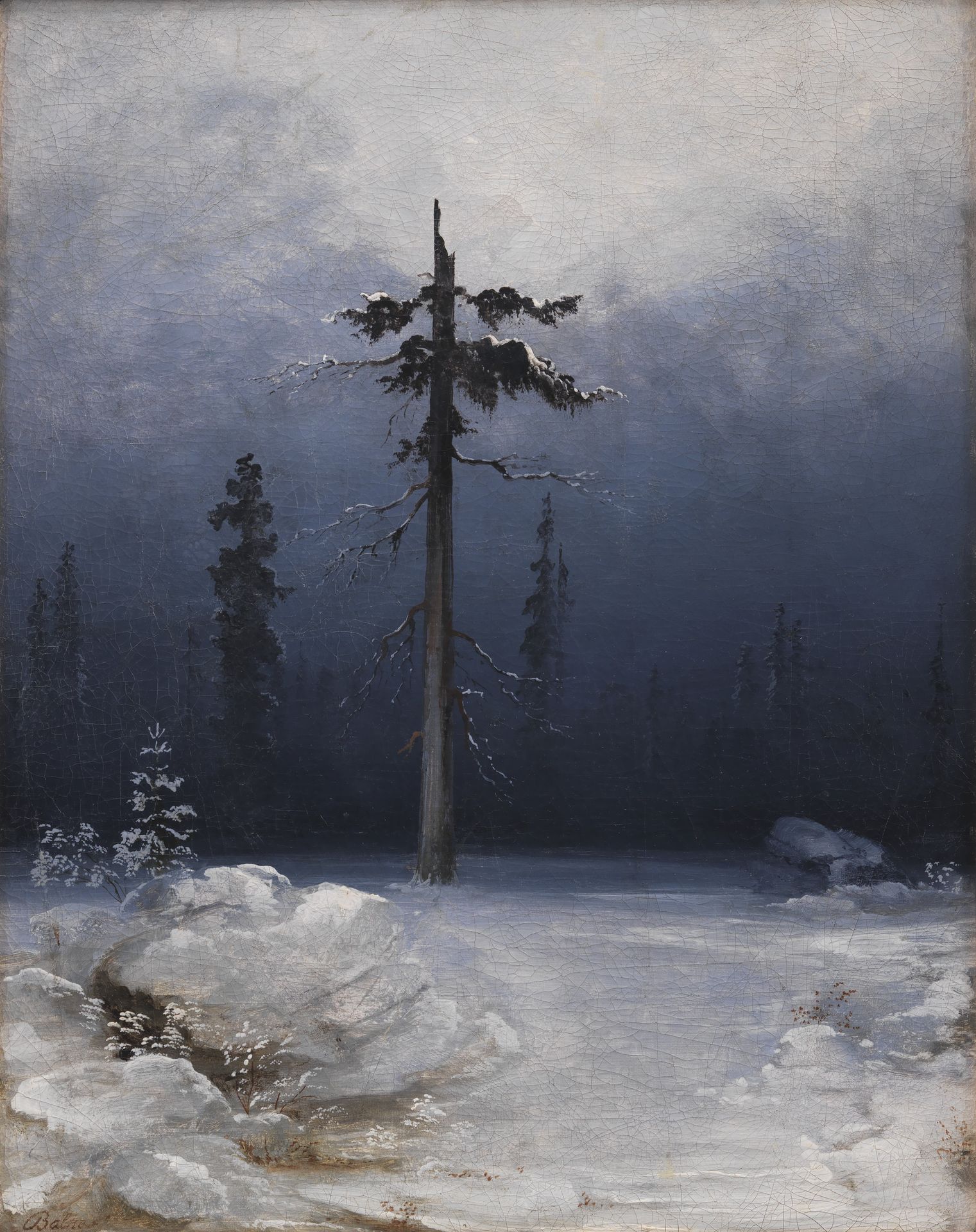 Tree in a Wintry Forest by Peder Balke