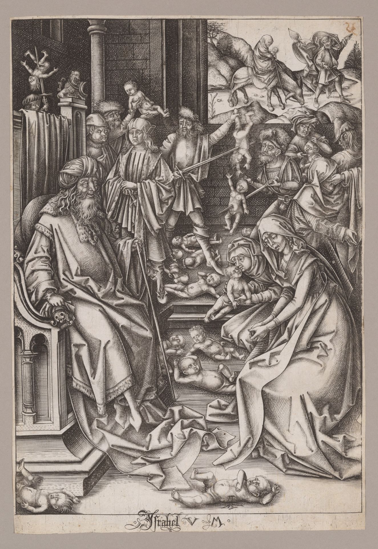 The Massacre of the Innocents with the Flight into Egypt, from the series The Life of the Virgin by Israhel van Meckenem