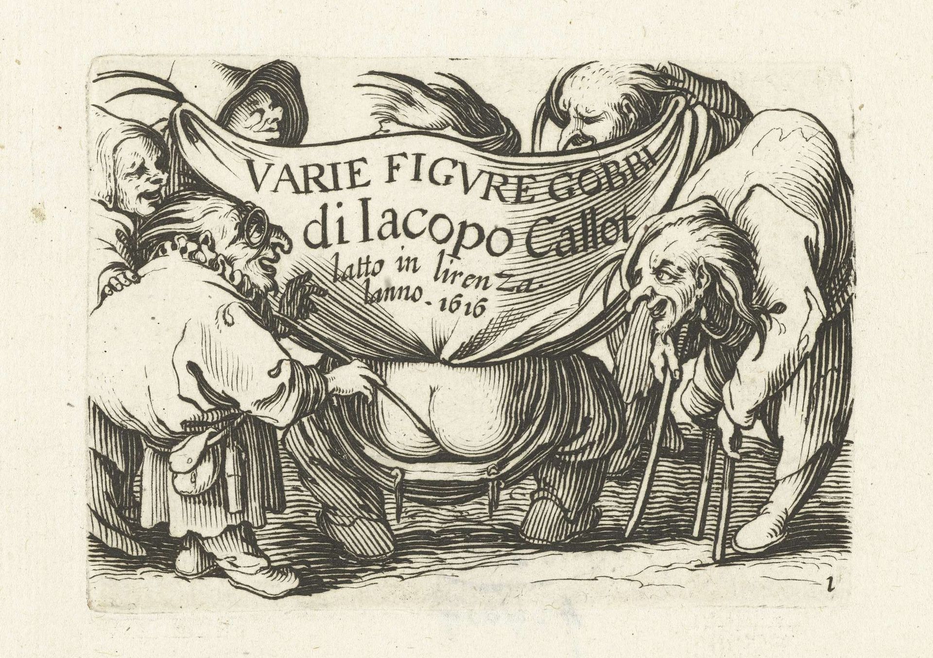 Titelblad voor prentserie 'Diverse dwergen'/'Varie figure gobbi di Jacopo Callot' by Abraham Bosse