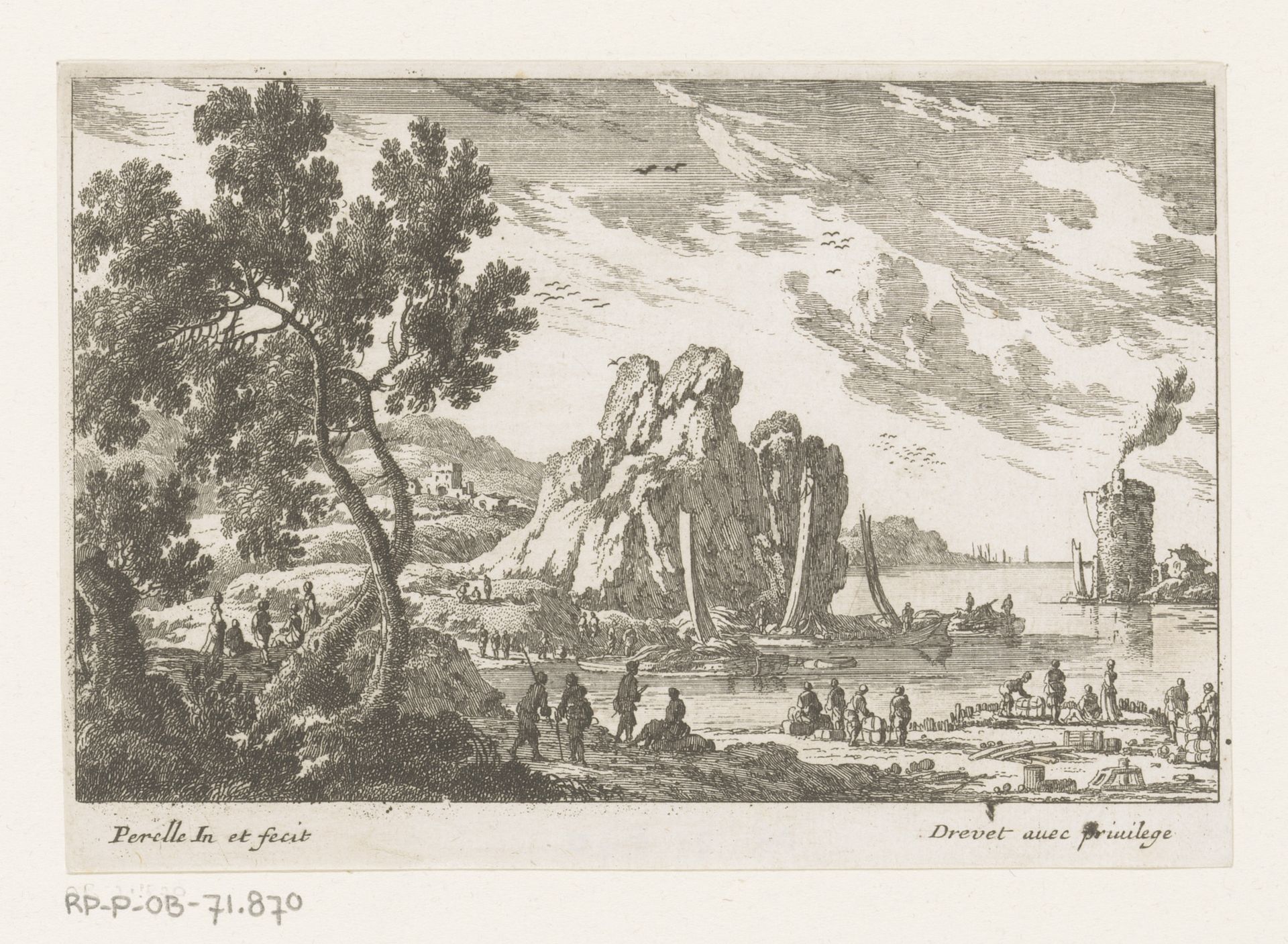 Kustlandschap met toren by Nicolas Perelle