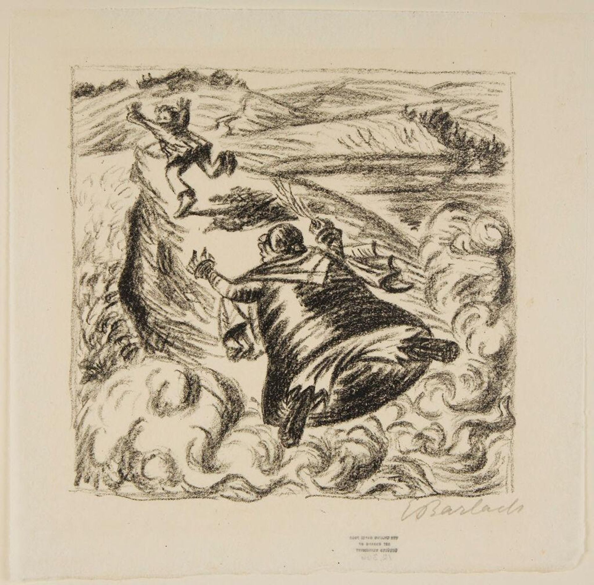 The Walking Bell 1 [The bell chases the boy] by Ernst Barlach