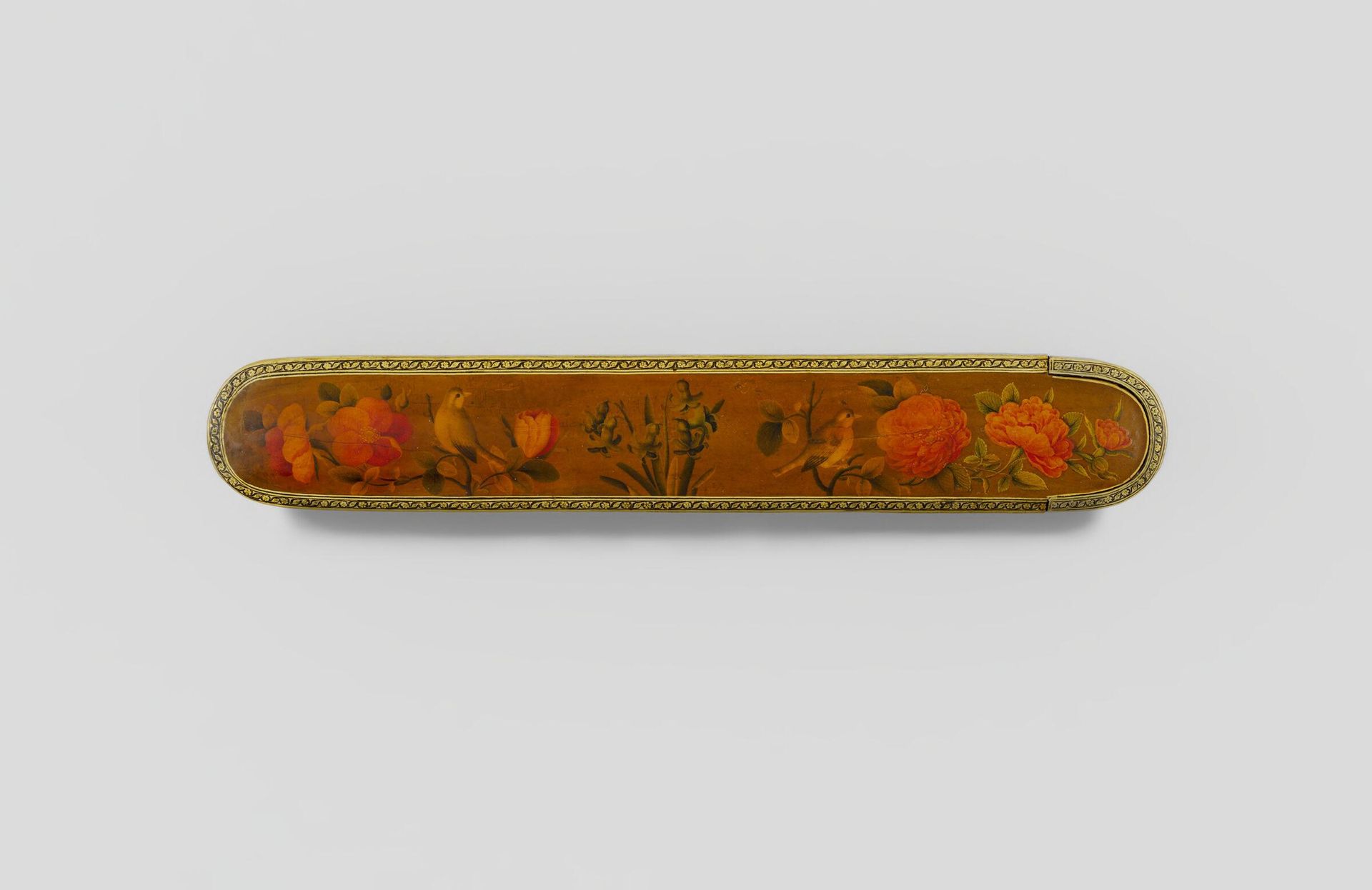 Pen Box with Flowers and Birds by Muhammad Baqir