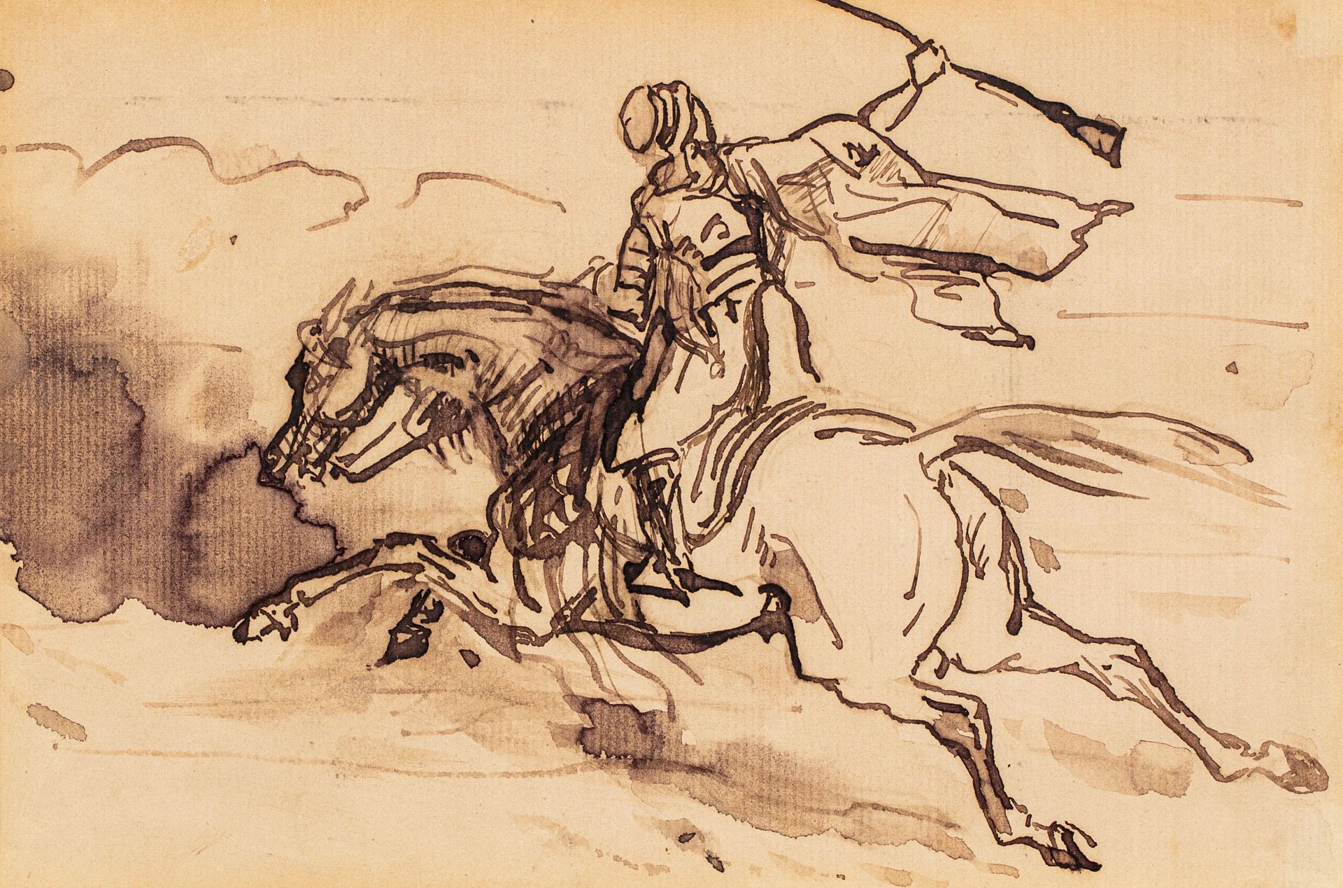 Horseman during the fantasy by Alfred Dehodencq
