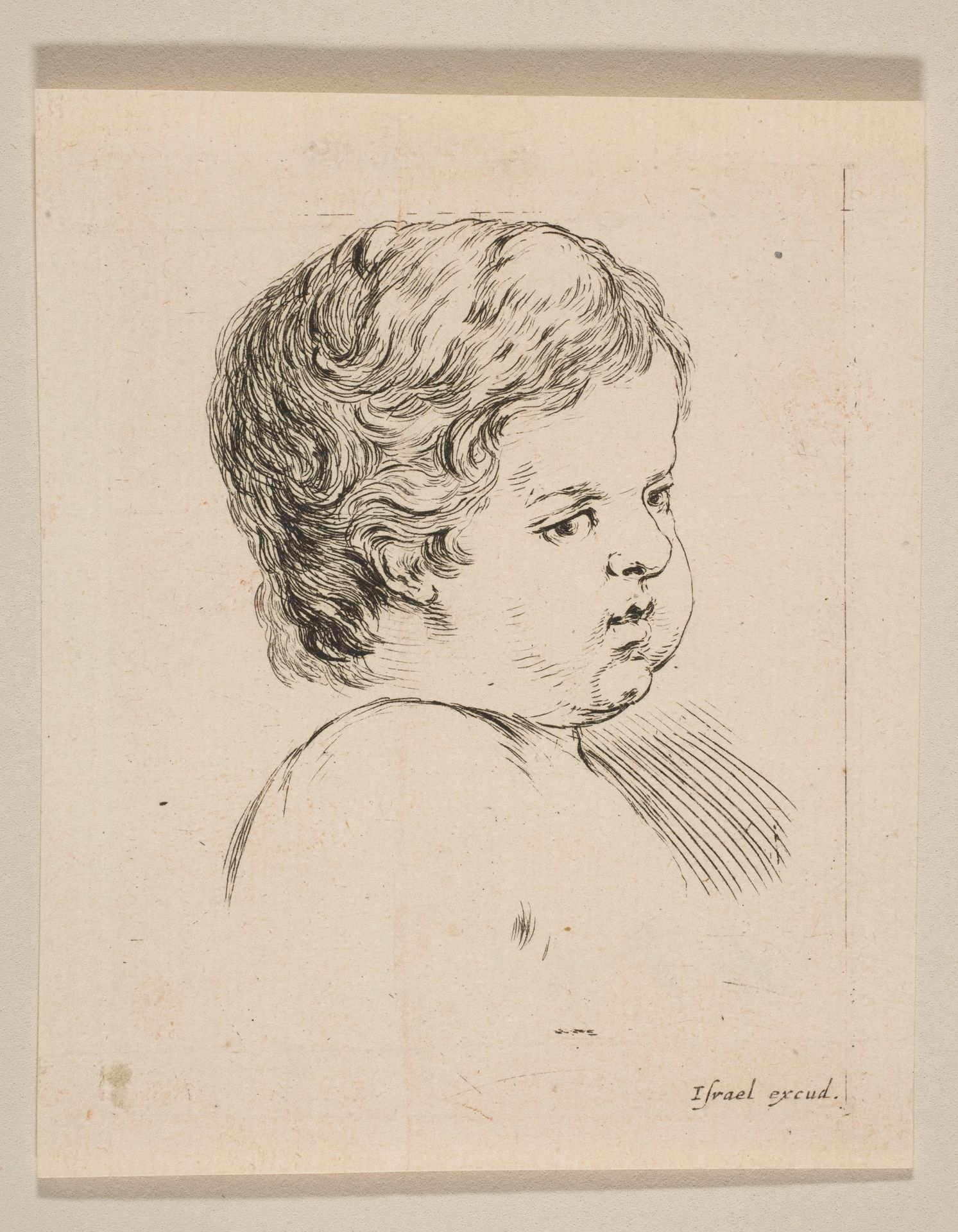 Plate 12: head of a child, from 'The Book for Learning to Draw' (Livre pour apprendre à dessiner) by Stefano della Bella